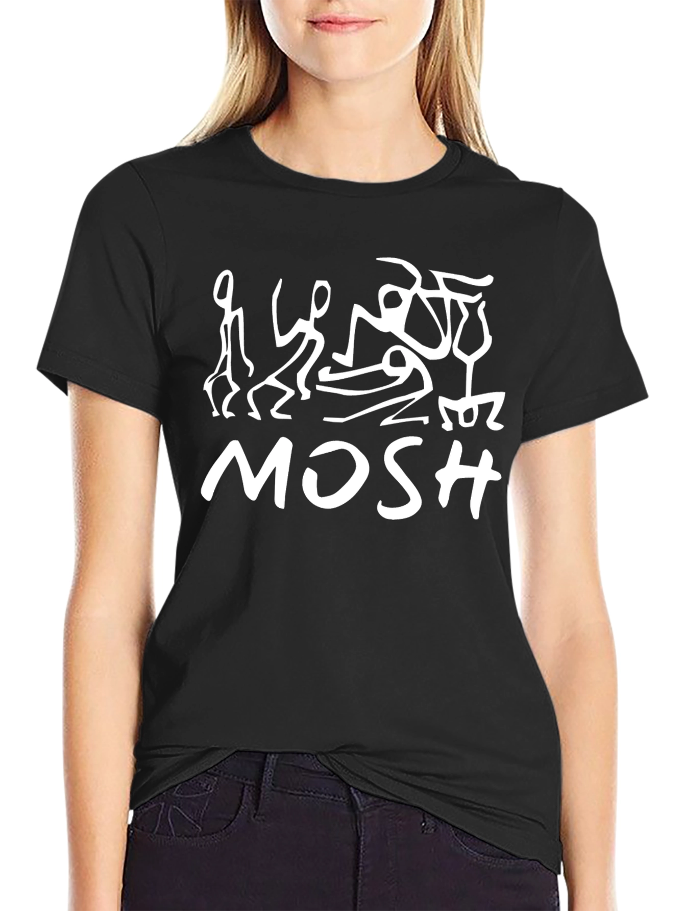 Mosh T-Shirt - Black Cotton Blend Graphic Tee