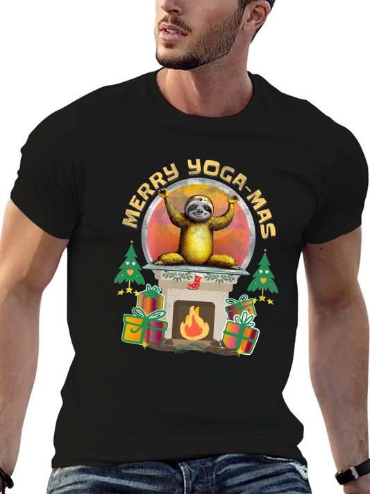 Merry Yoga-Mas Sloth Graphic Tee