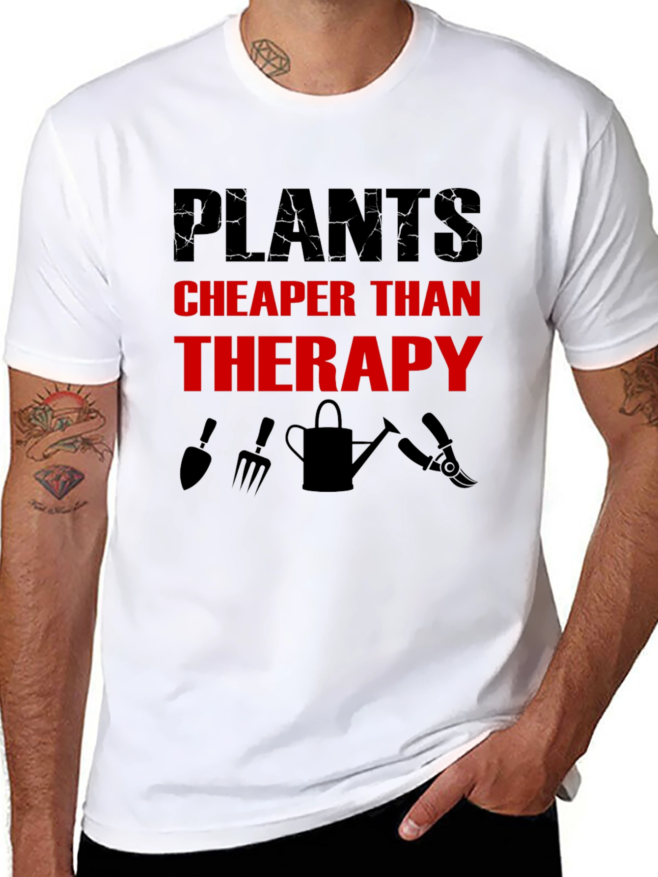 Plants Cheaper Than Therapy T-Shirt - Gardening Tee