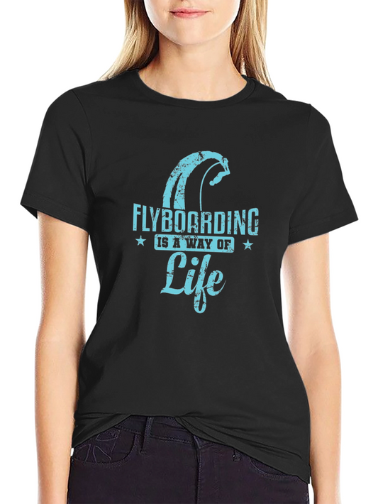 Flyboarding Lifestyle Graphic Tee - Black Cotton Blend