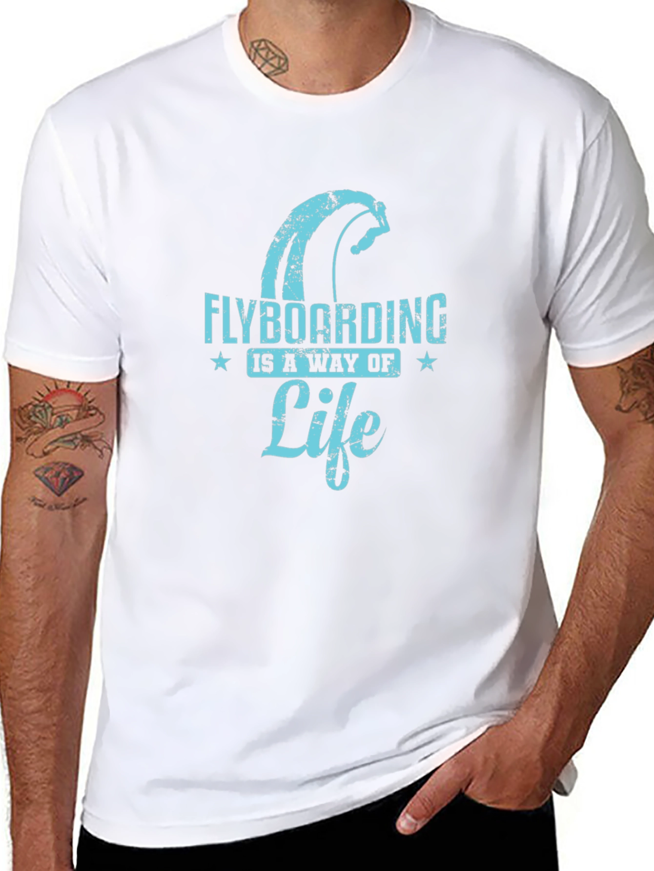 Flyboarding Lifestyle Graphic Tee - Black Cotton Blend