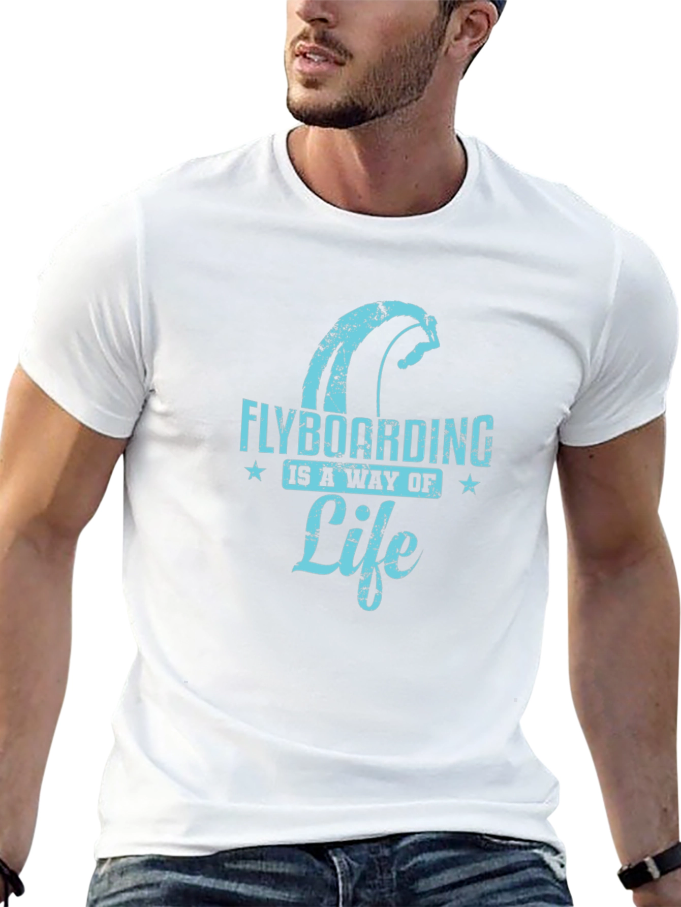 Flyboarding Lifestyle Graphic Tee - Black Cotton Blend
