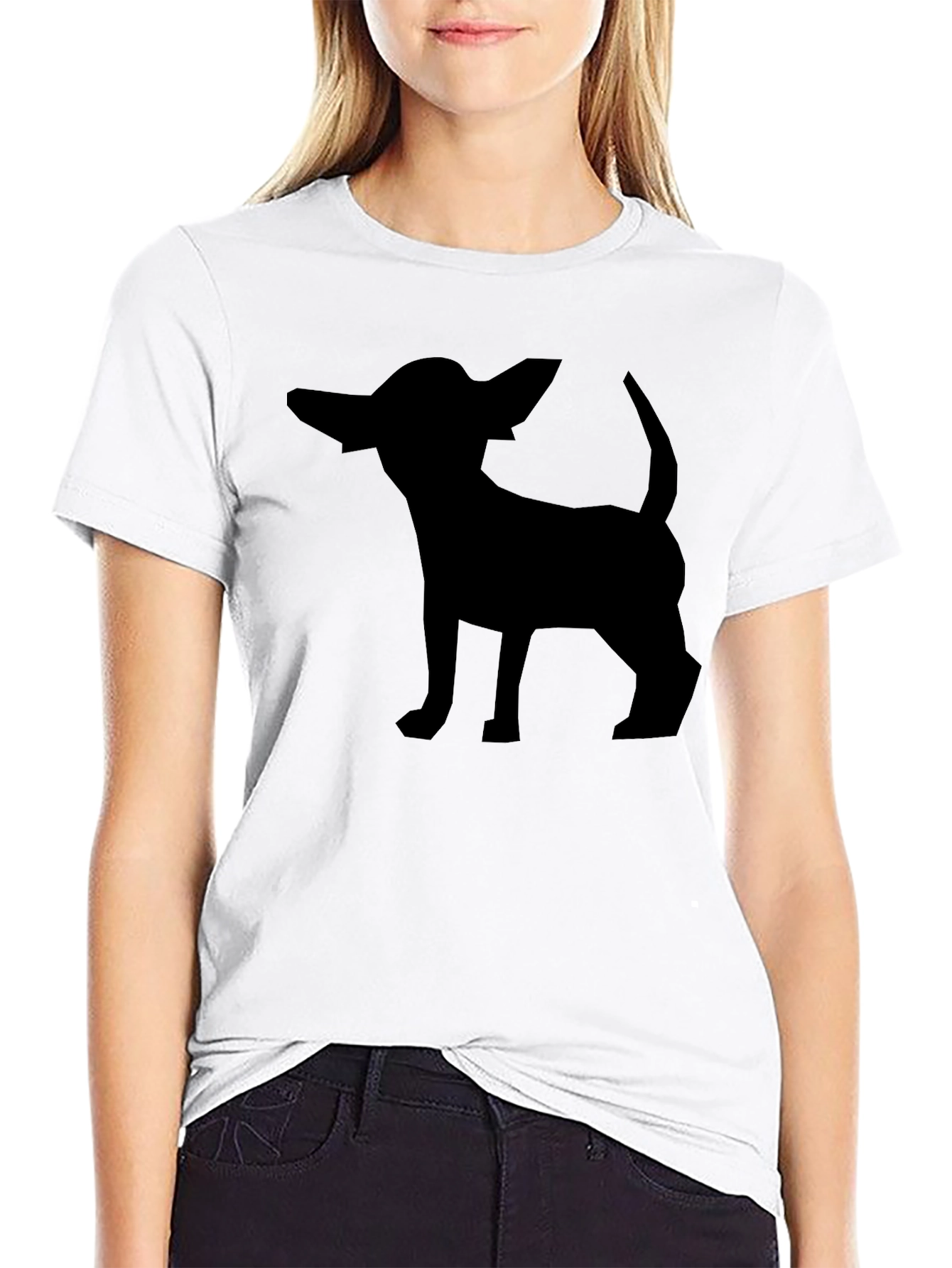 Chihuahua Silhouette Graphic Tee - Black