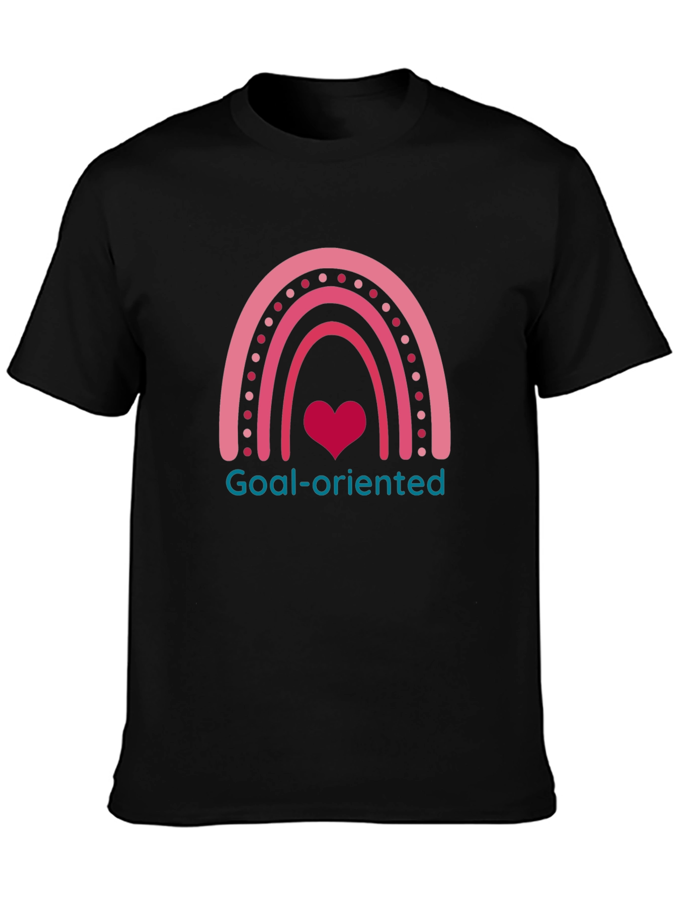 Goal-Oriented Heart Rainbow Graphic Tee