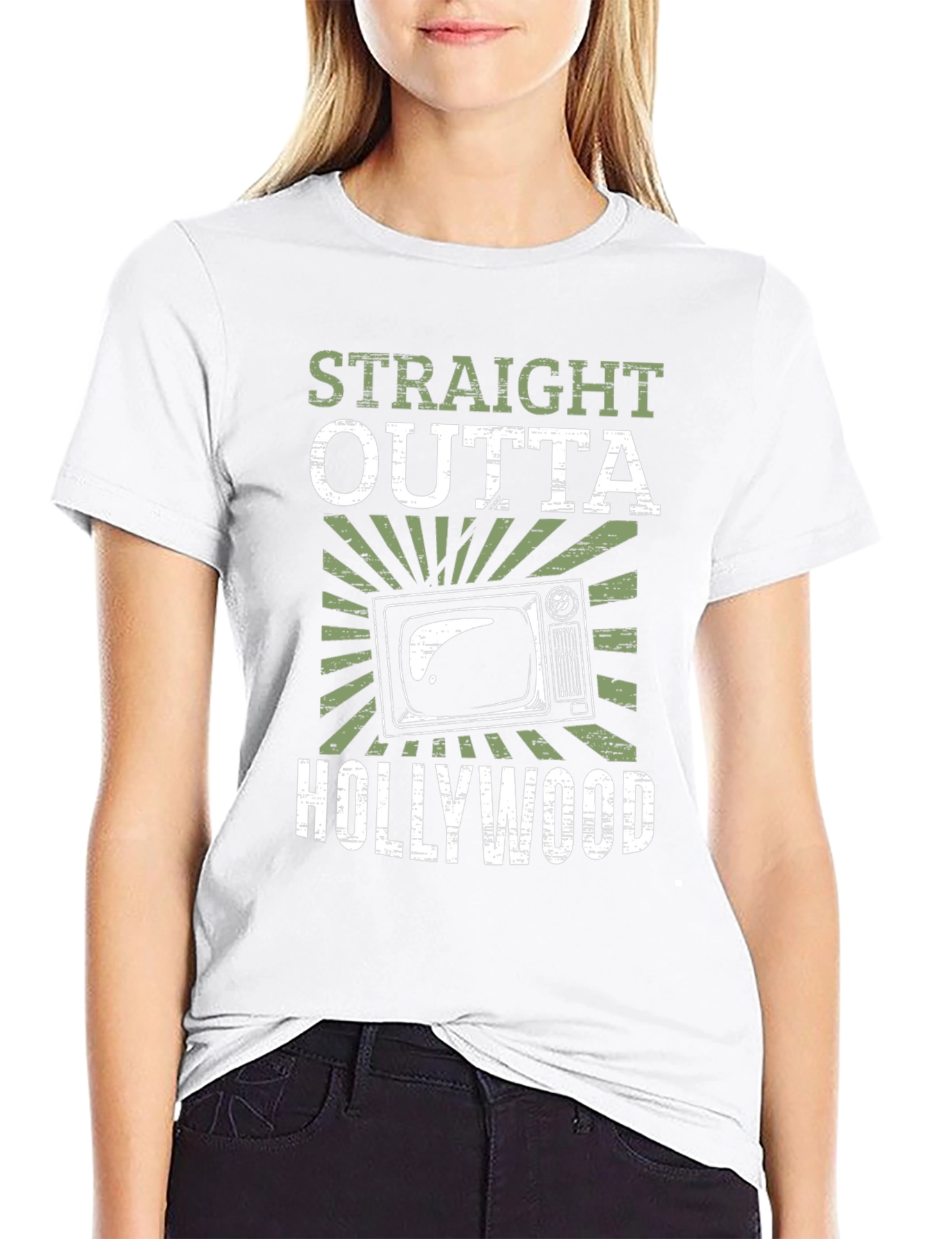 Straight Outta Hollywood Black Graphic Tee