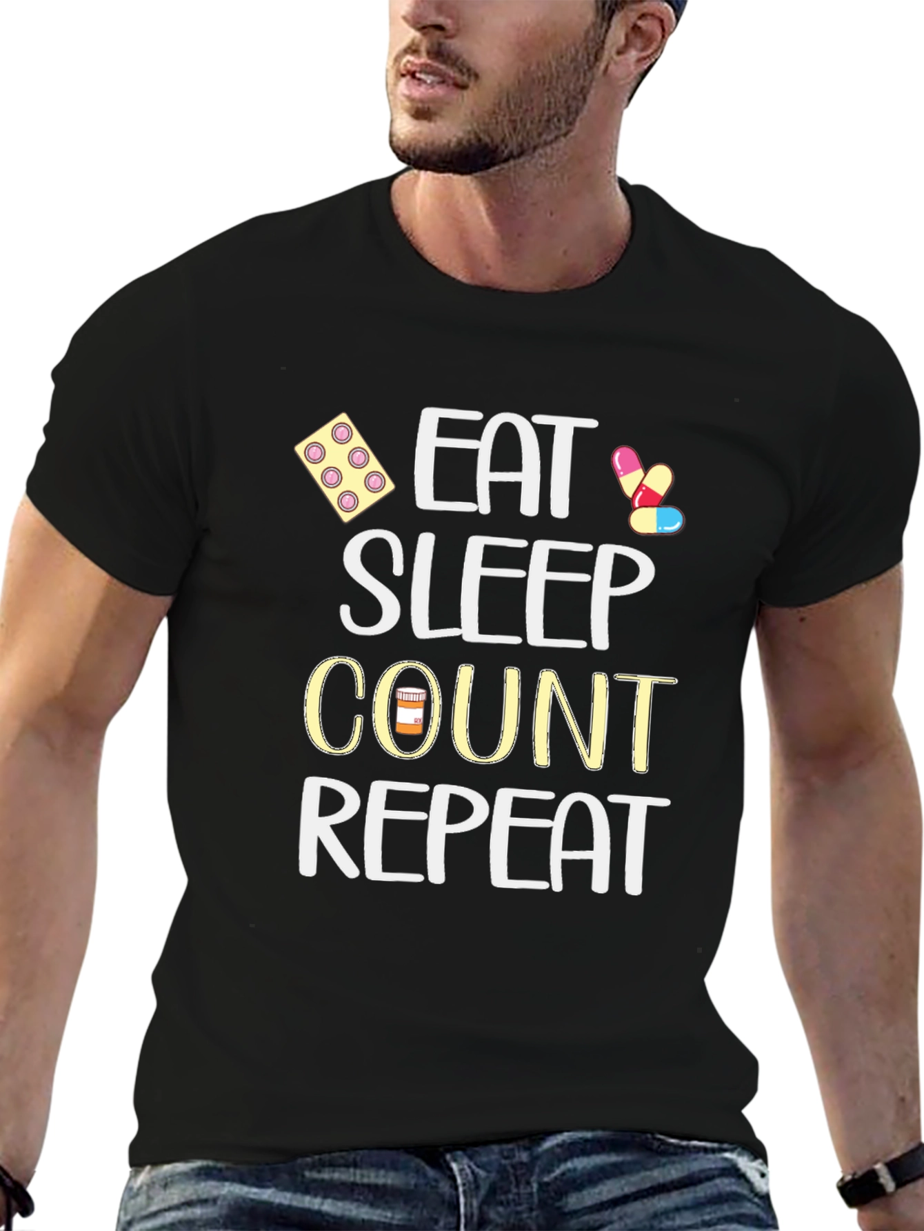 Eat Sleep Count Repeat - Funny Medical T-Shirt