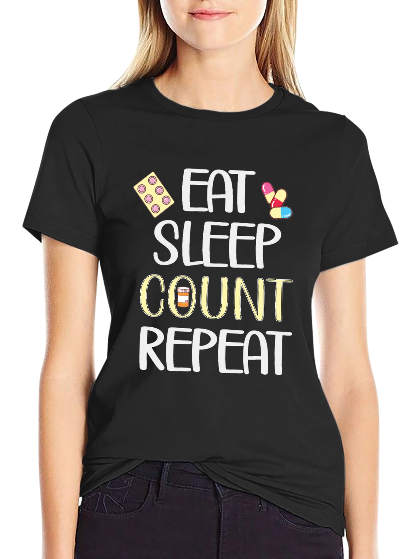 Eat Sleep Count Repeat - Funny Medical T-Shirt