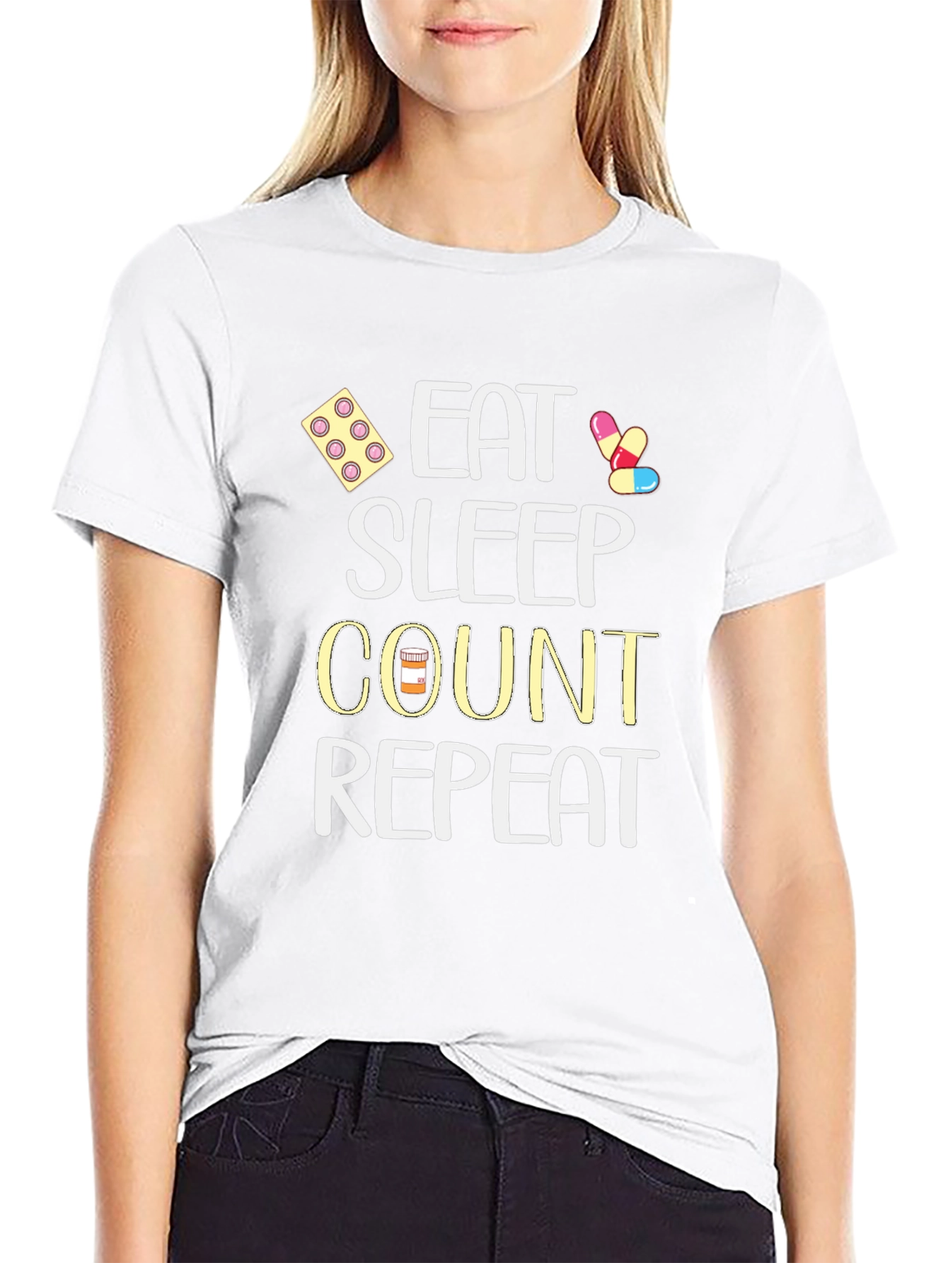 Eat Sleep Count Repeat - Funny Medical T-Shirt