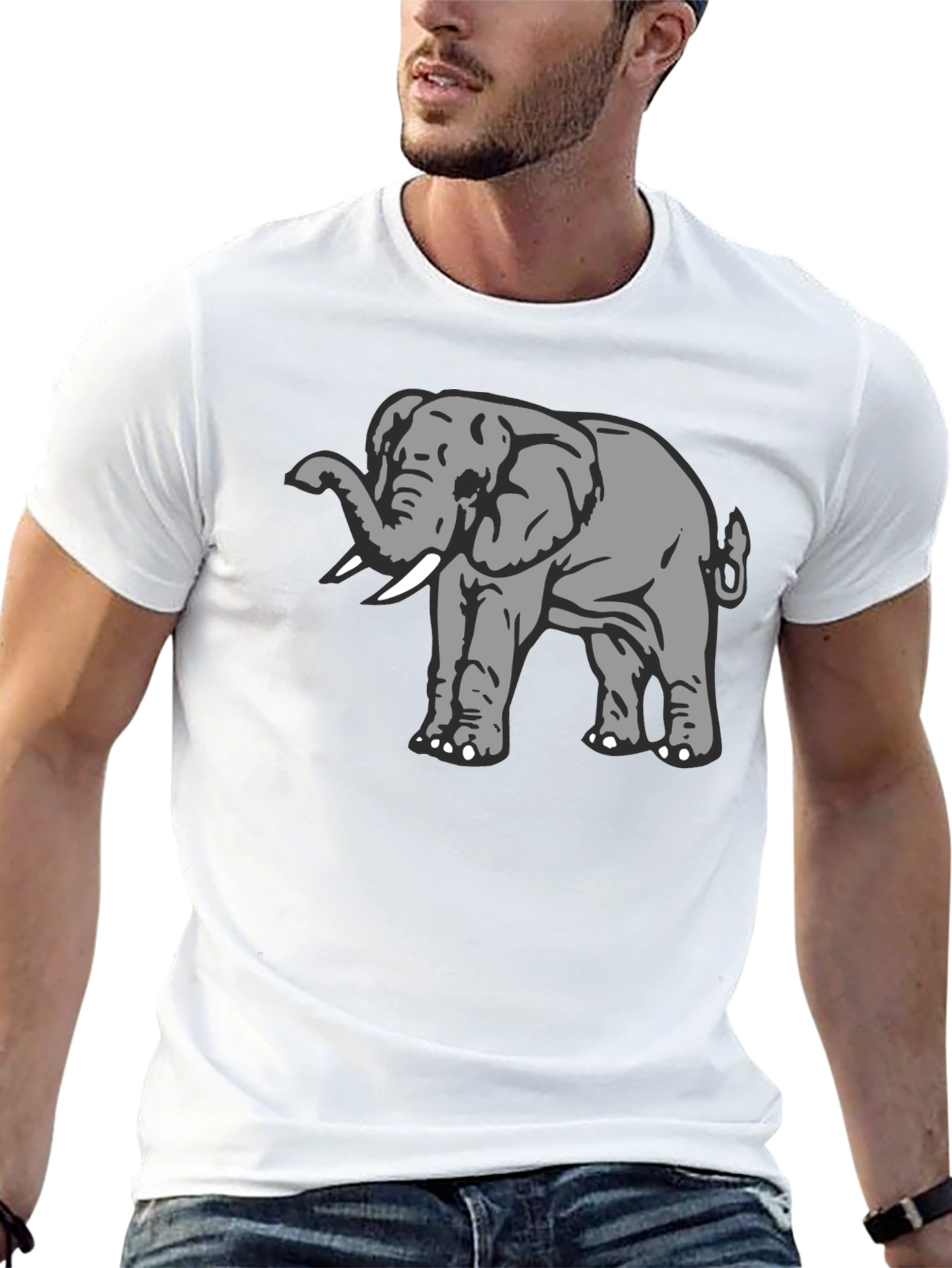 Elephant Graphic Black T-Shirt - Soft Cotton Tee