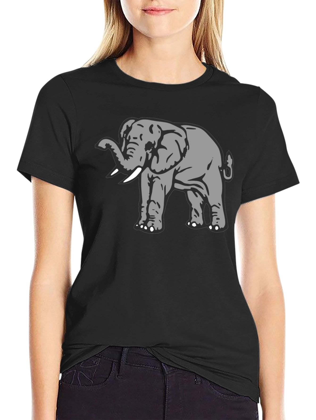 Elephant Graphic Black T-Shirt - Soft Cotton Tee