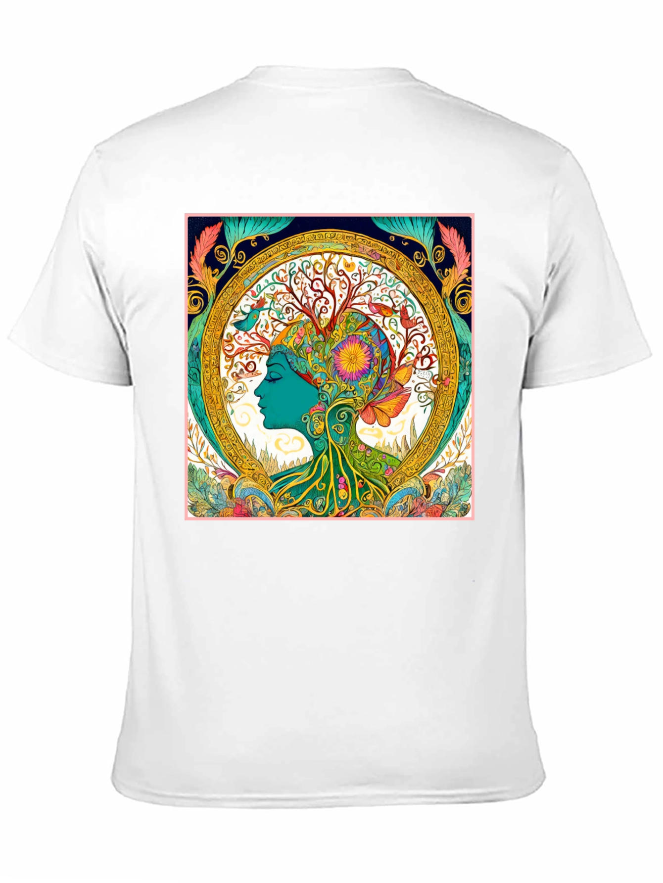Nature Art Graphic Tee - Black Cotton Blend Shirt