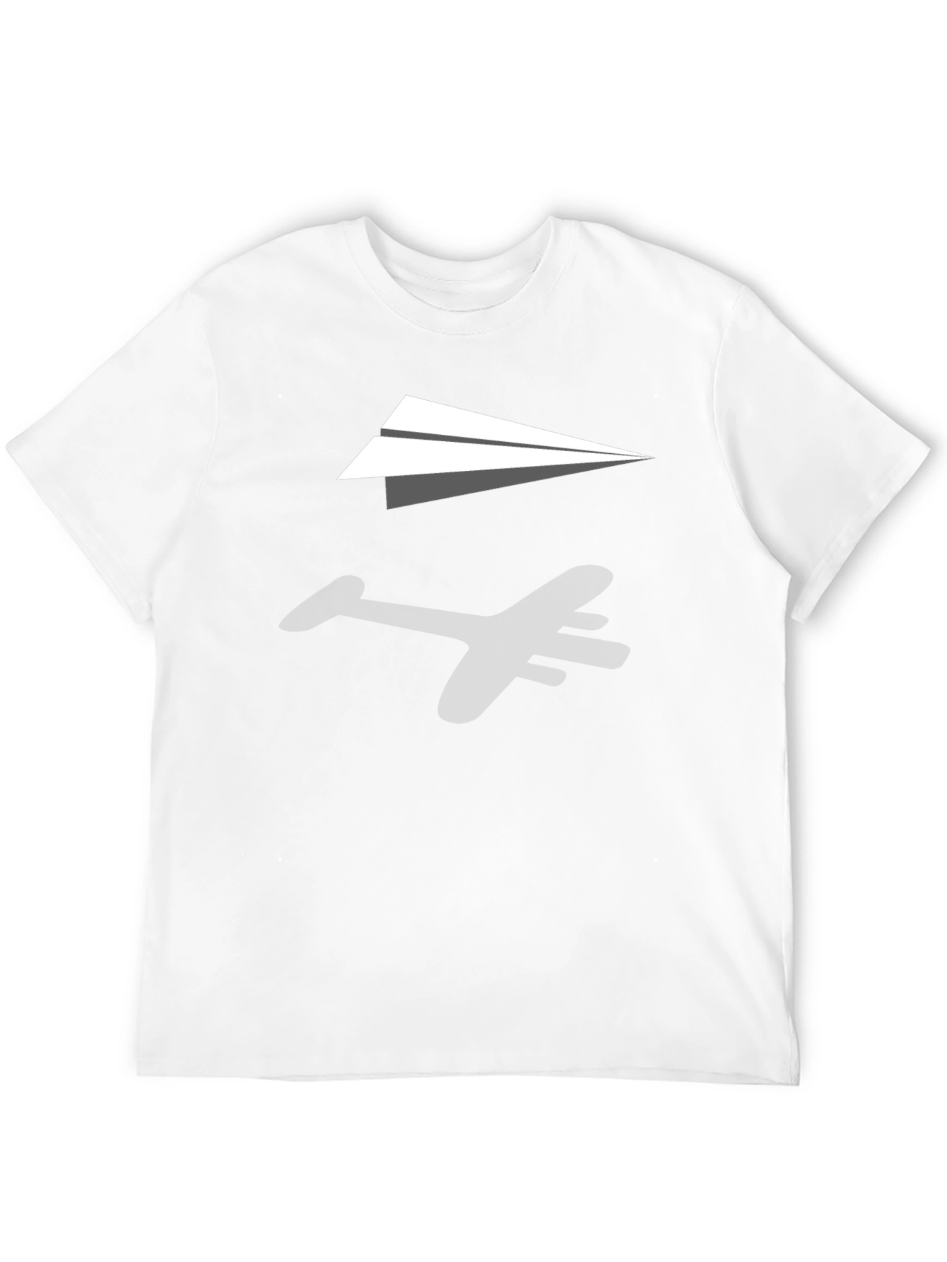 Minimalist Paper Plane Black T-Shirt