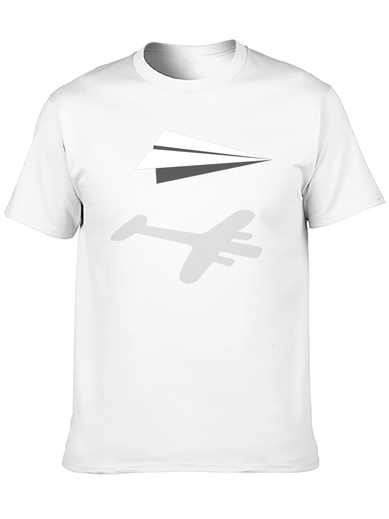 Minimalist Paper Plane Black T-Shirt