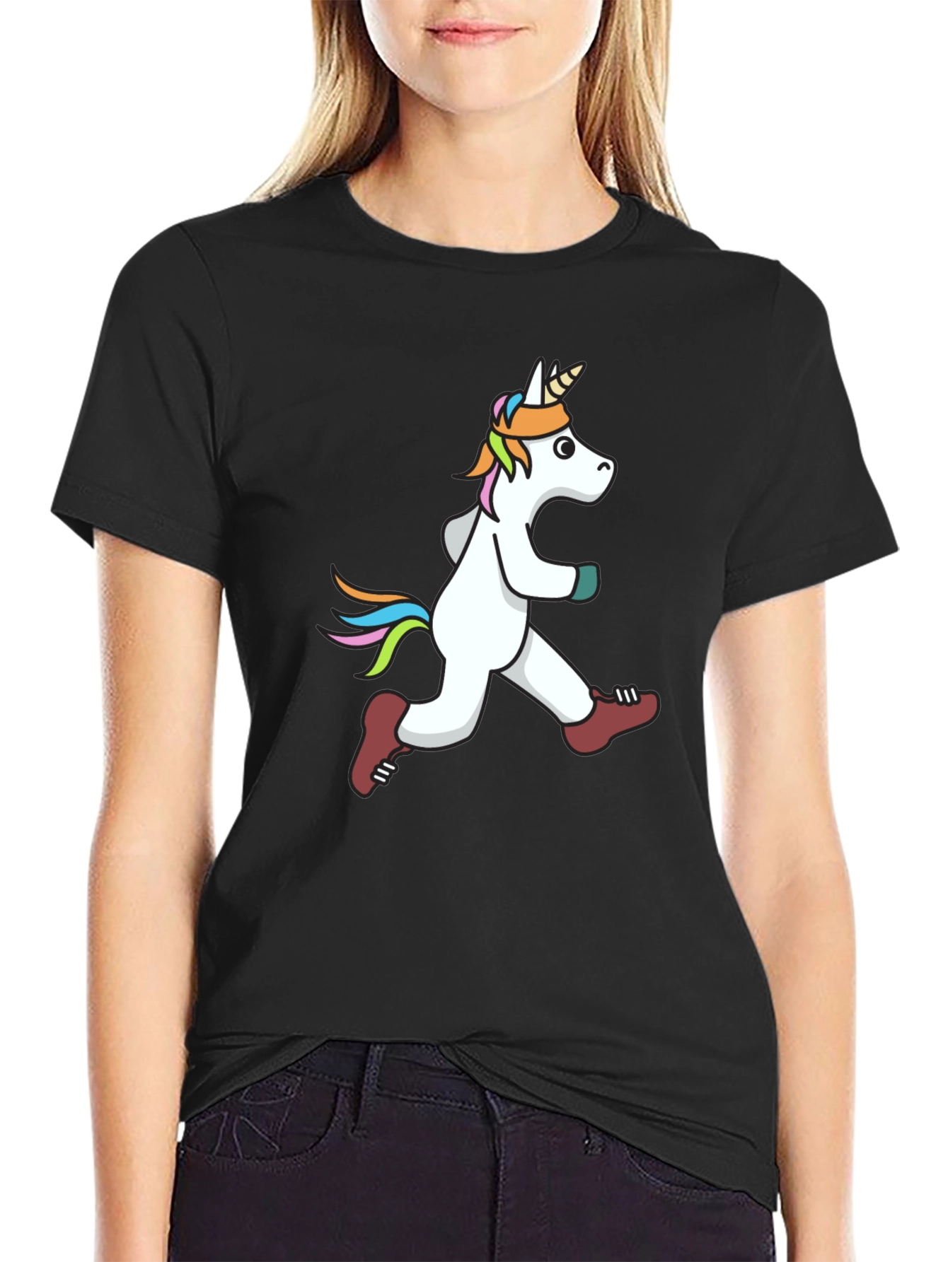 Running Unicorn Graphic Tee - Black