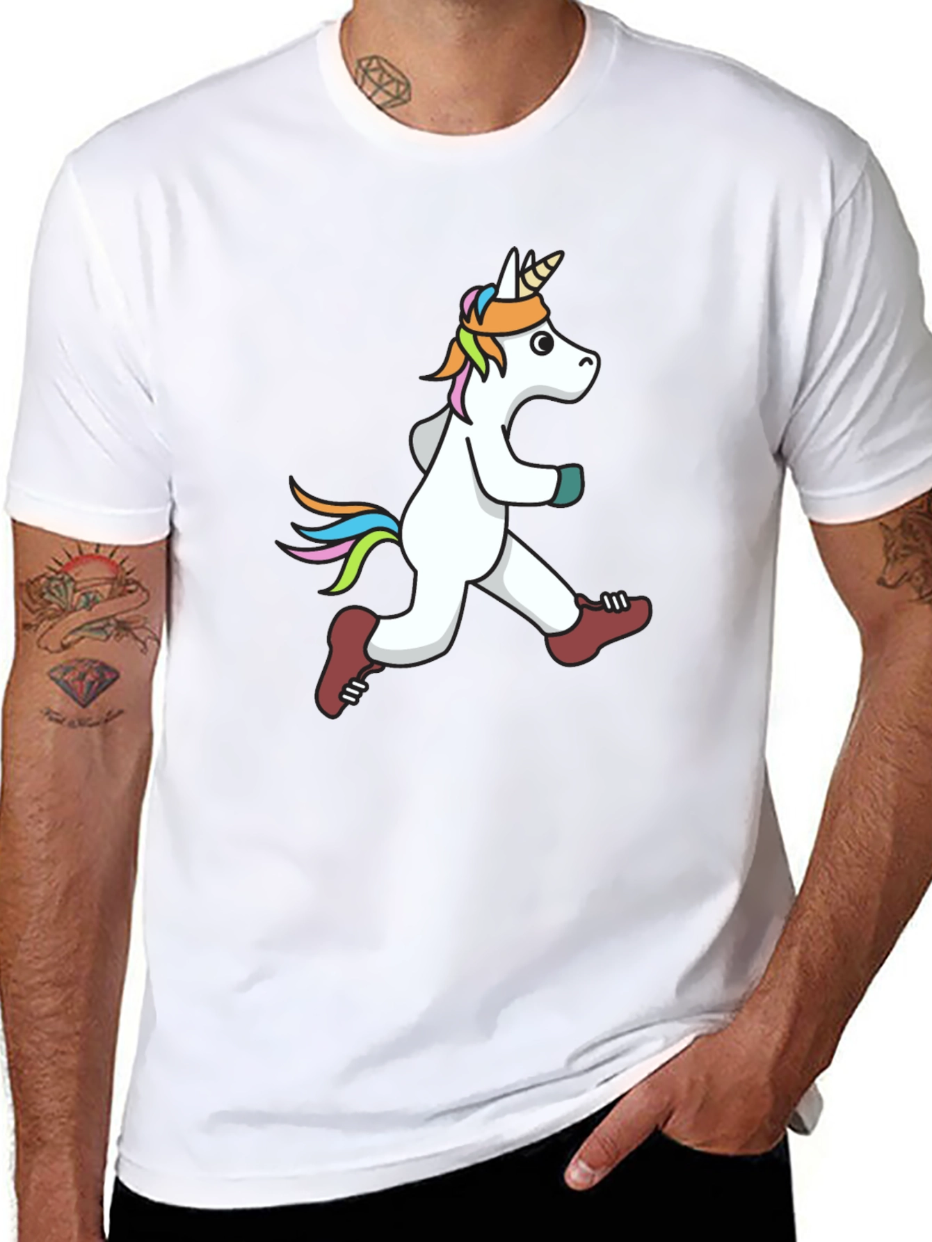 Running Unicorn Graphic Tee - Black