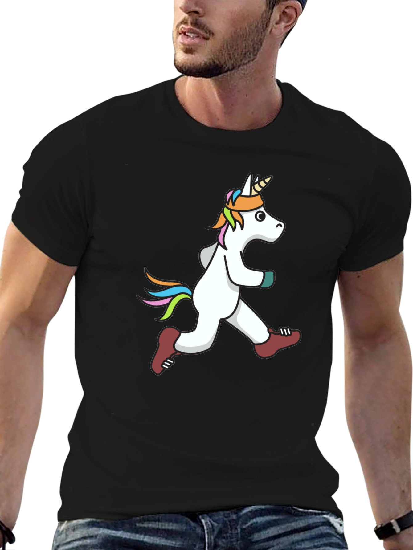 Running Unicorn Graphic Tee - Black