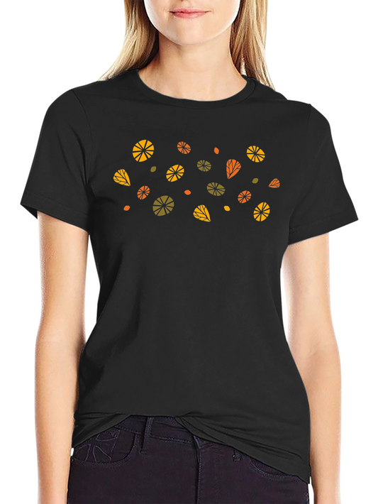 Abstract Floral Black T-Shirt