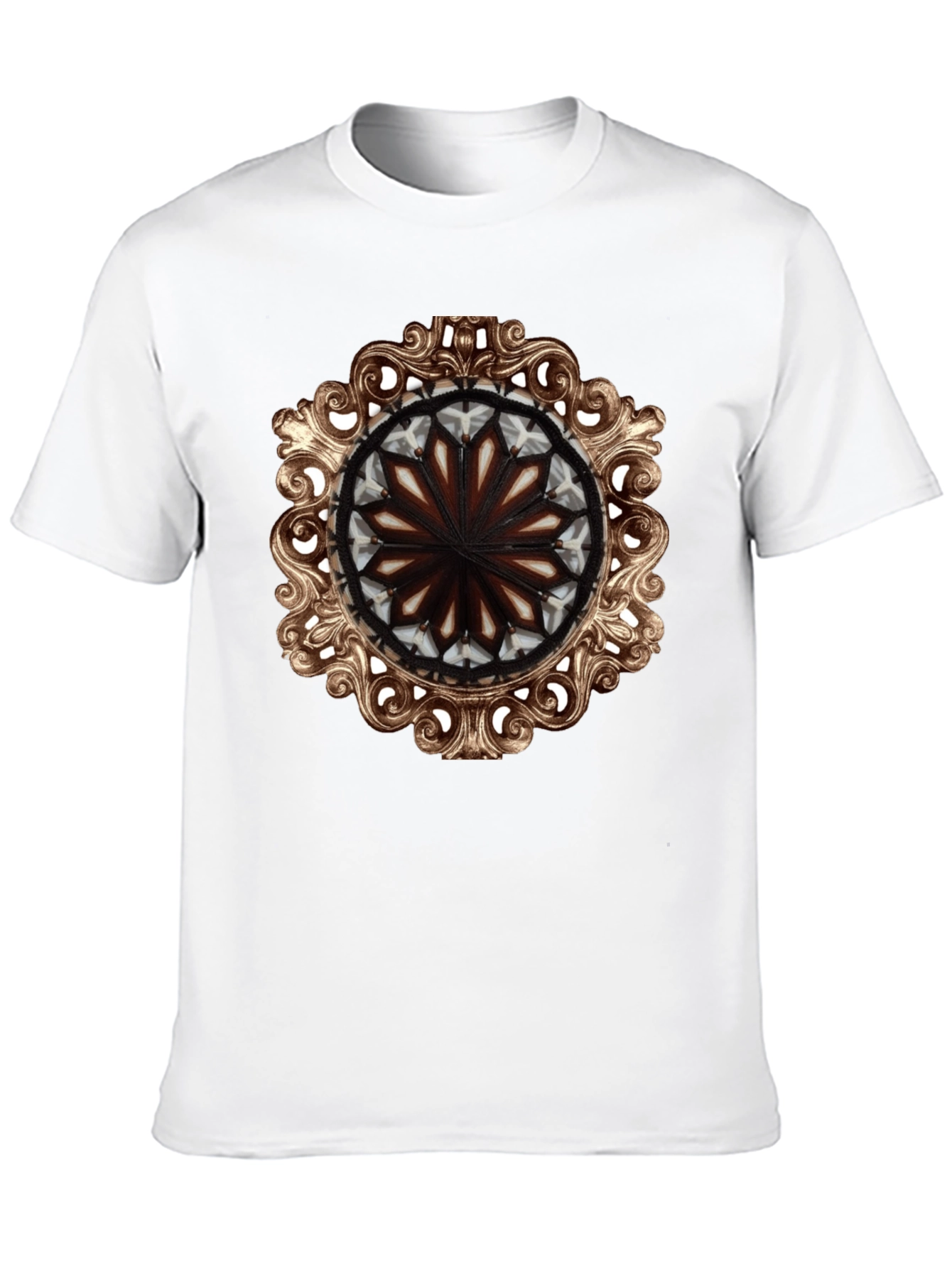 Ornate Medallion Graphic Tee - Black Cotton Blend
