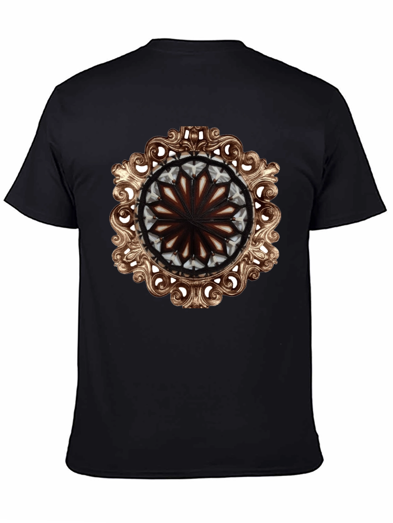 Ornate Medallion Graphic Tee - Black Cotton Blend