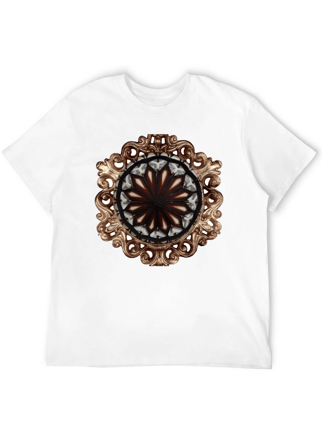 Ornate Medallion Graphic Tee - Black Cotton Blend