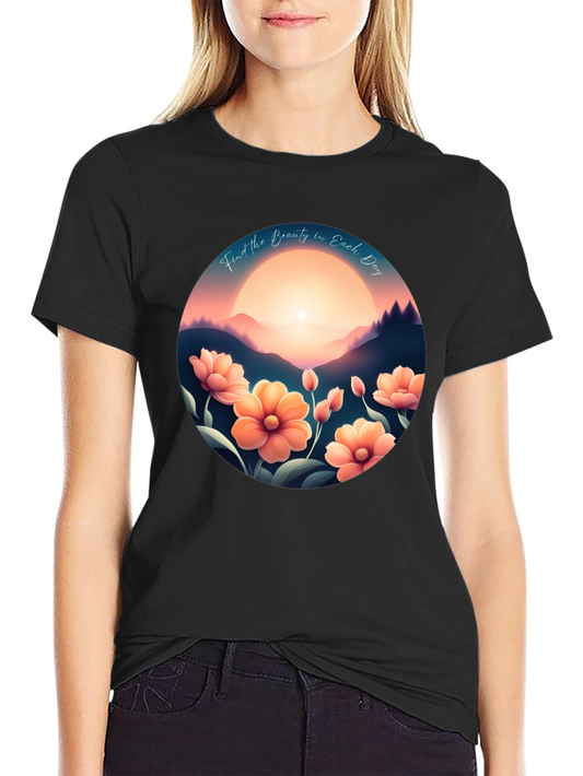 Inspirational Sunset Floral Graphic Tee