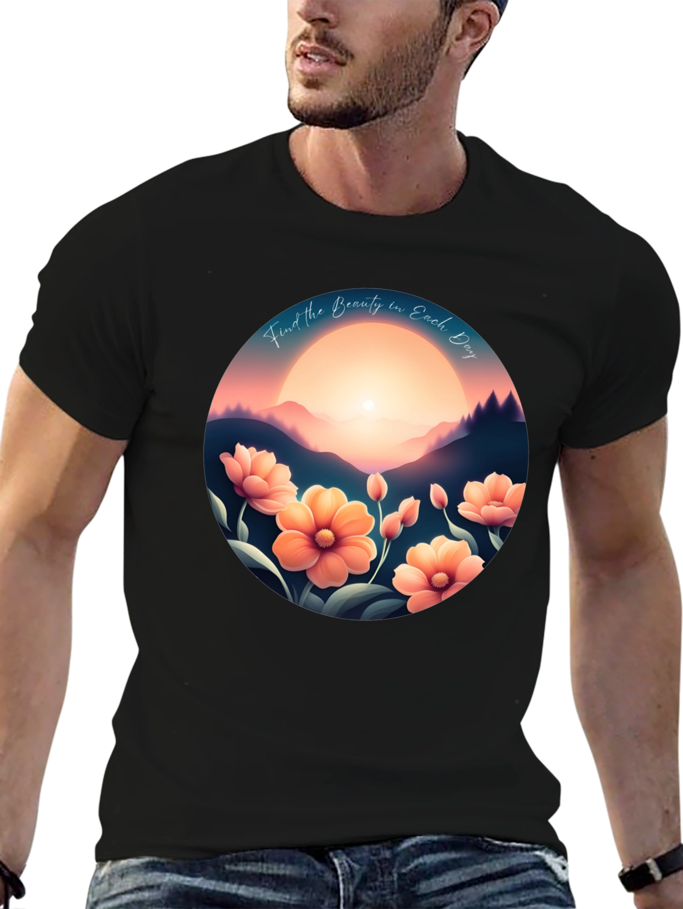 Inspirational Sunset Floral Graphic Tee