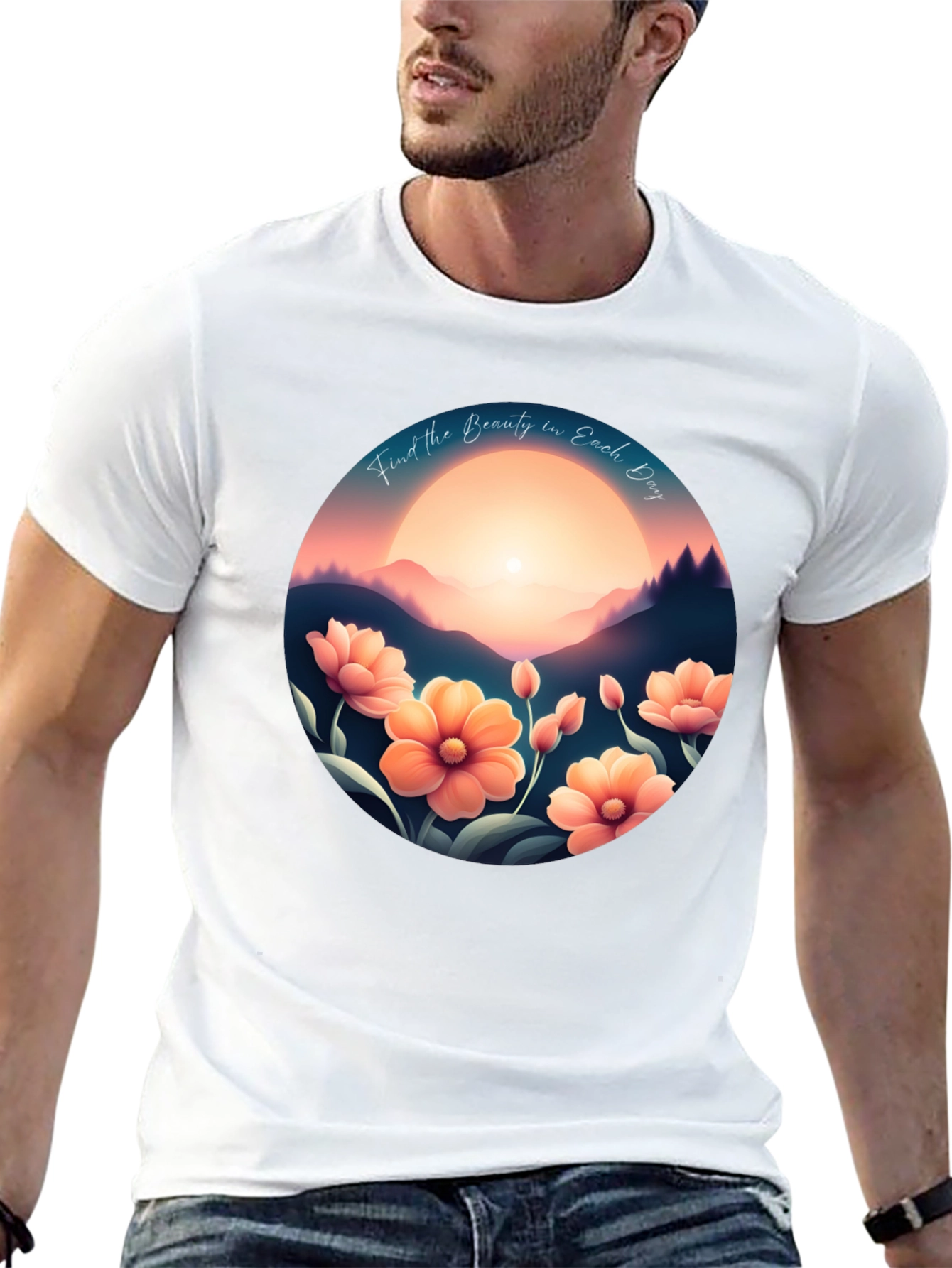 Inspirational Sunset Floral Graphic Tee