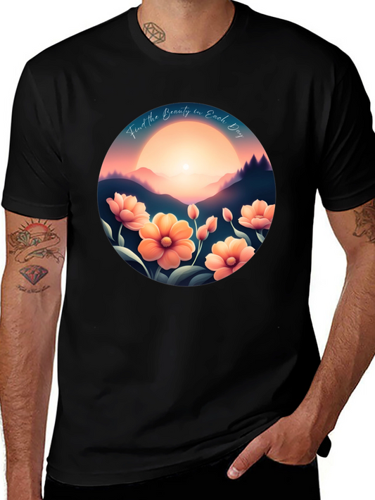 Inspirational Sunset Floral Graphic Tee