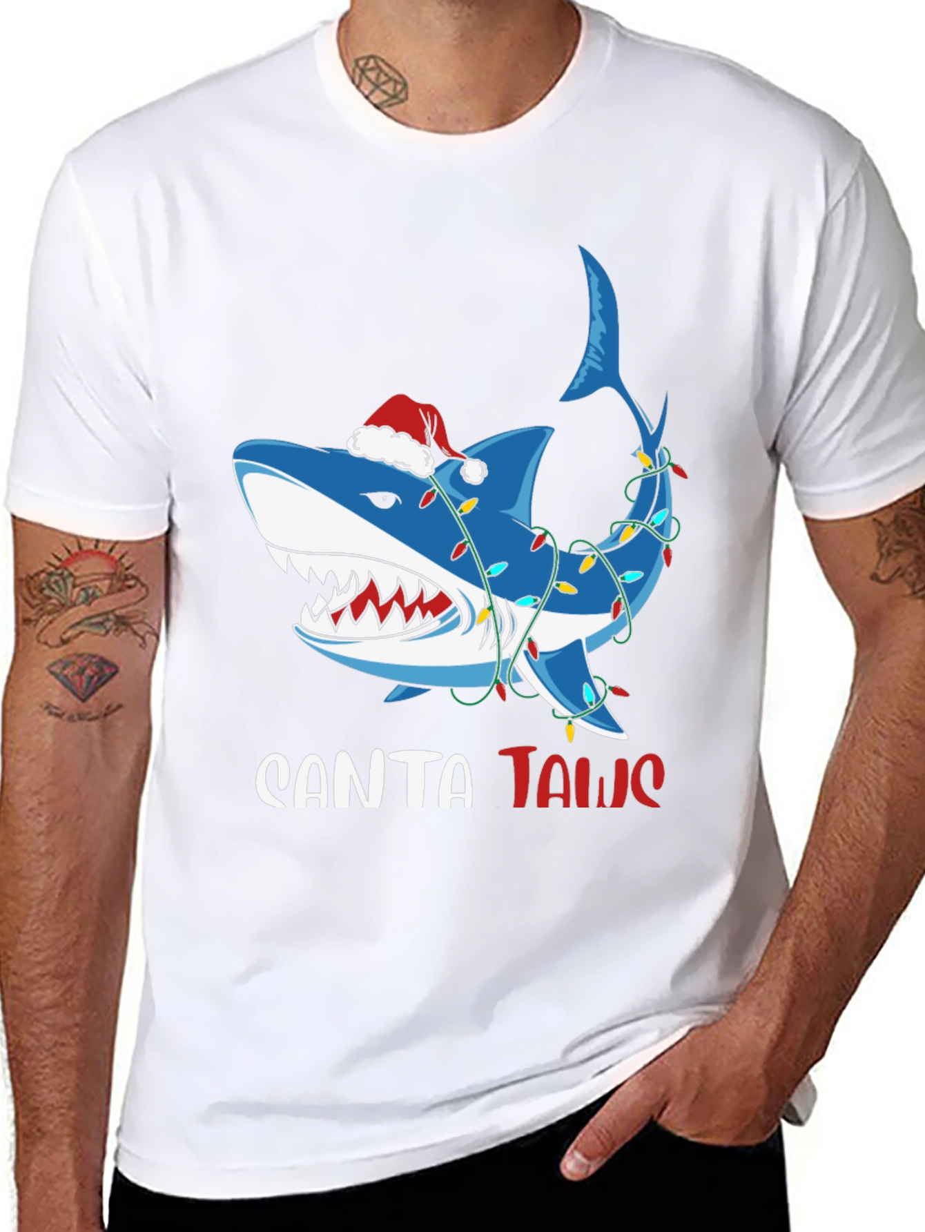 Santa Jaws Christmas Shark T-Shirt
