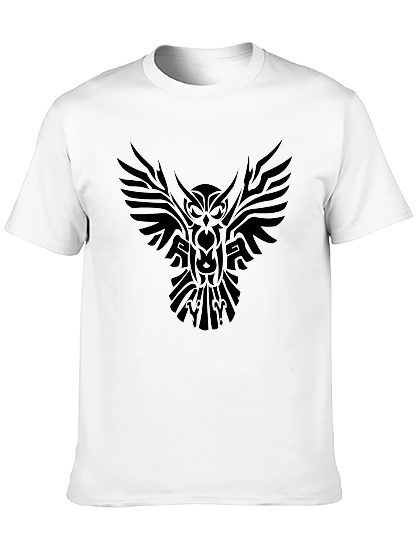 Tribal Owl Graphic Black T-Shirt