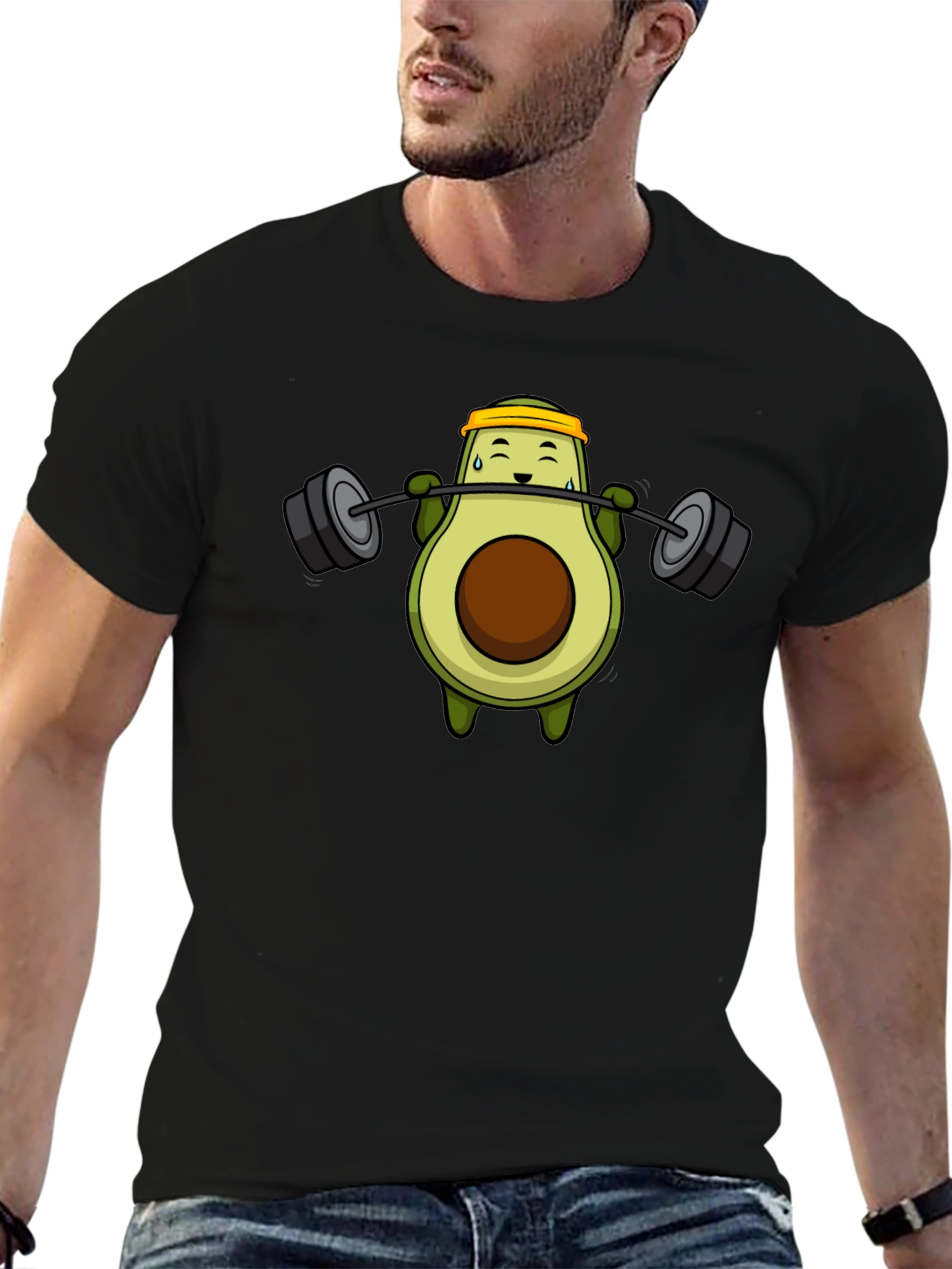 Avocado Lifting Barbell T-Shirt - Black