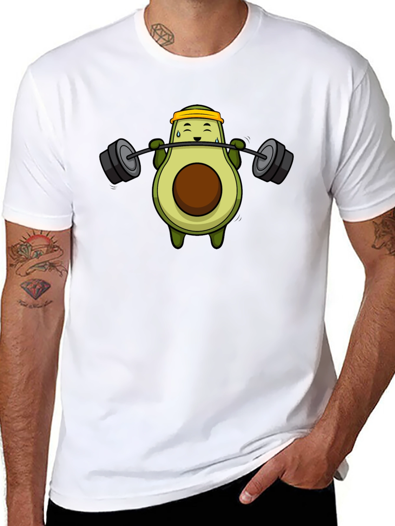 Avocado Lifting Barbell T-Shirt - Black