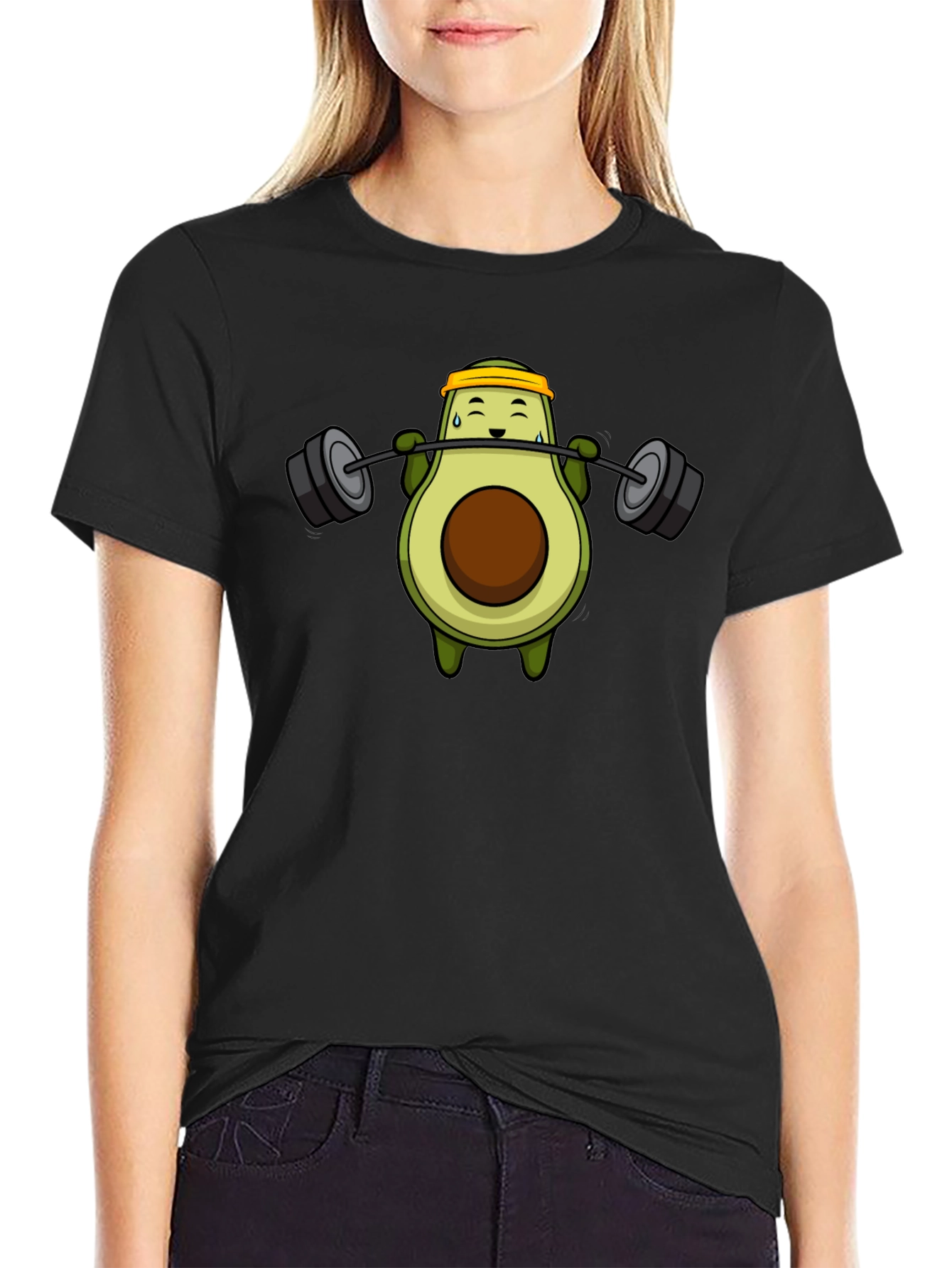 Avocado Lifting Barbell T-Shirt - Black