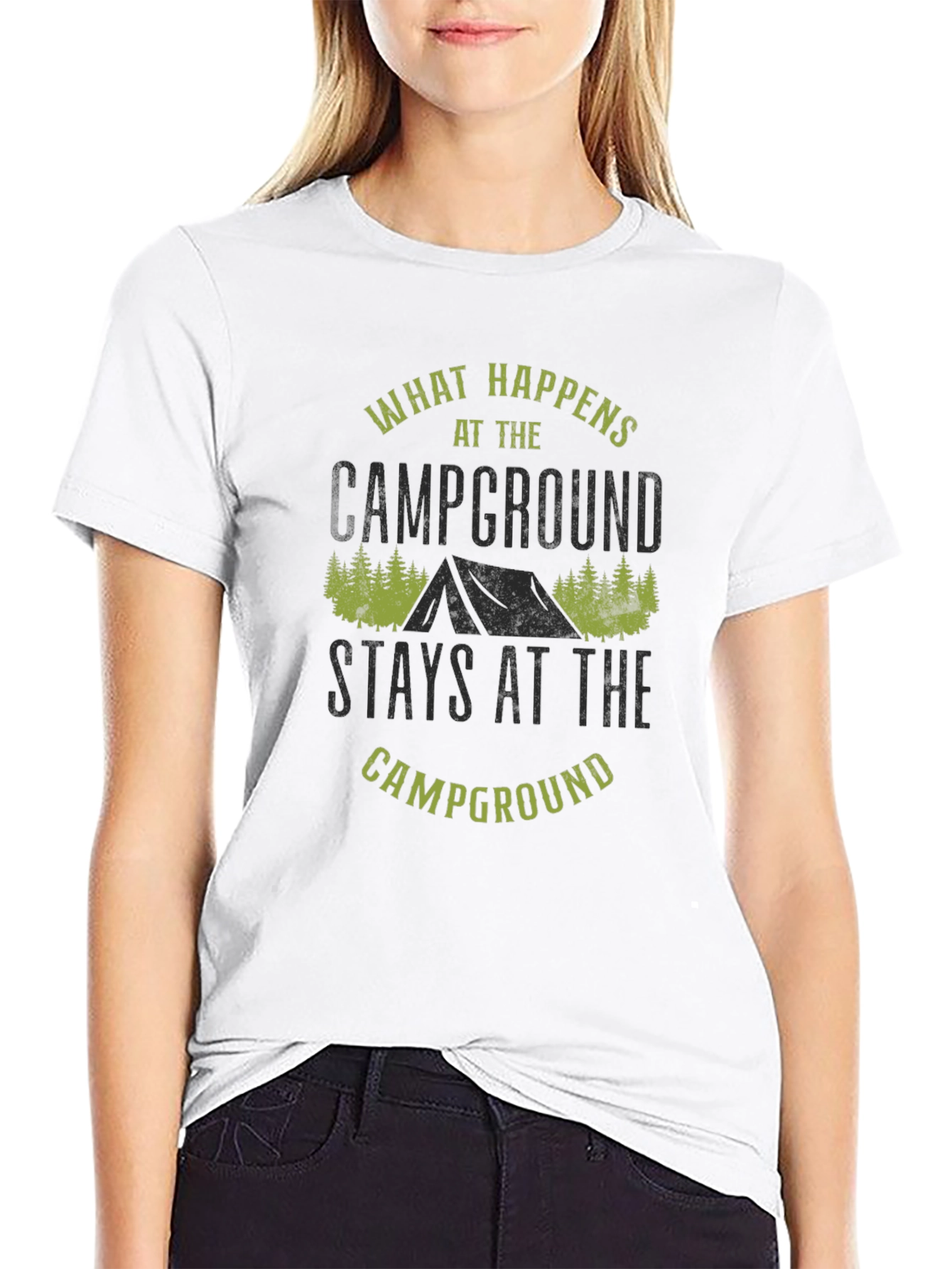 Camping Campground Graphic Tee - What Happens...