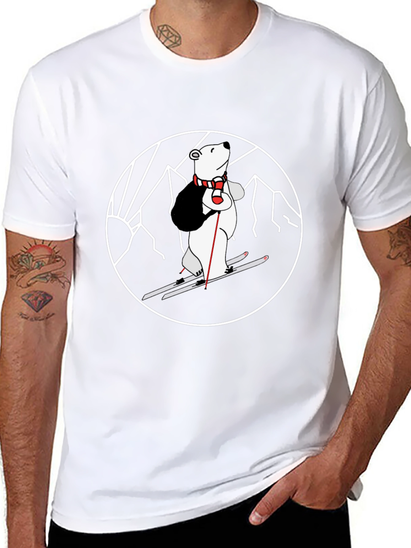 Skiing Polar Bear Graphic Tee