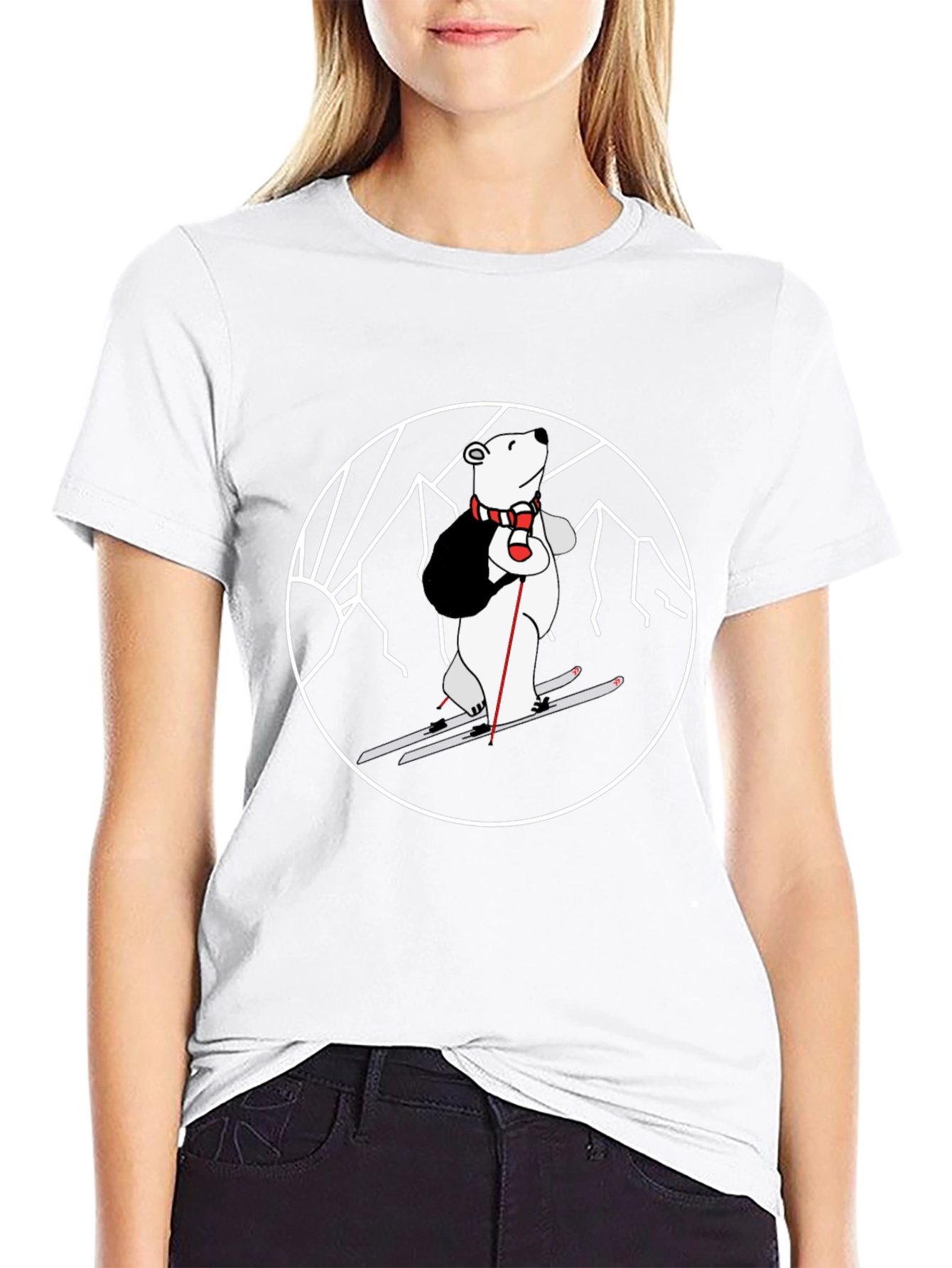 Skiing Polar Bear Graphic Tee
