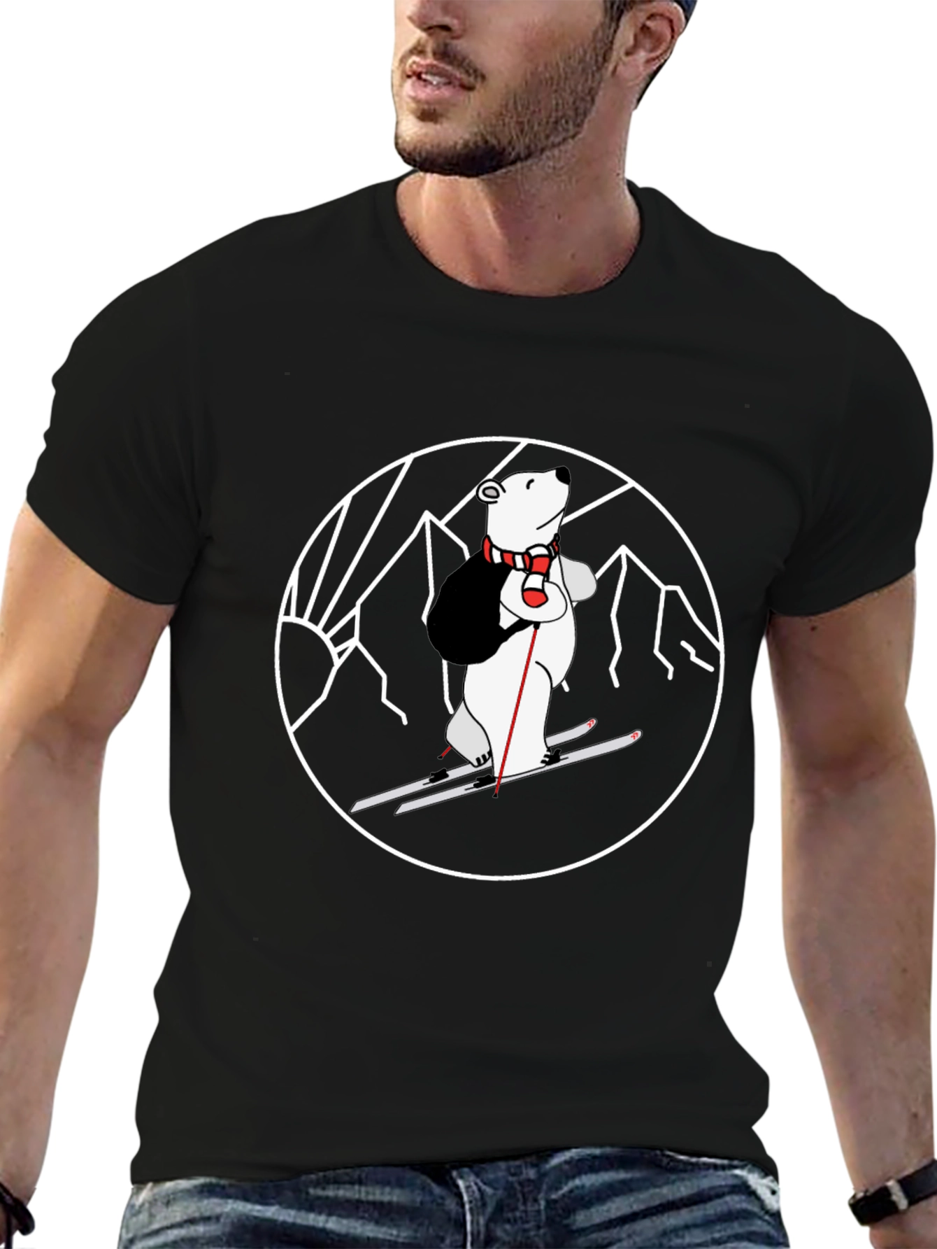 Skiing Polar Bear Graphic Tee