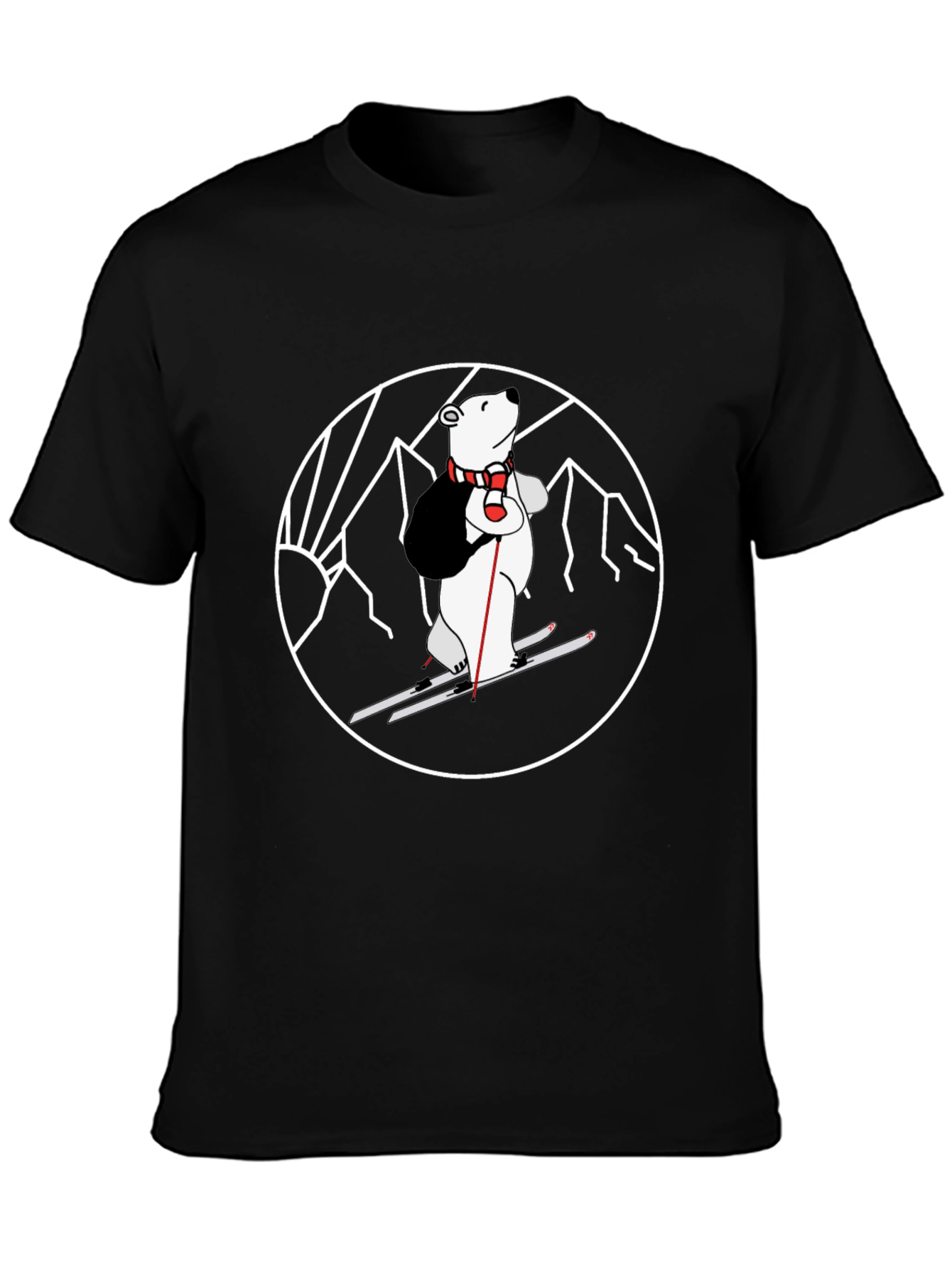 Skiing Polar Bear Graphic Tee