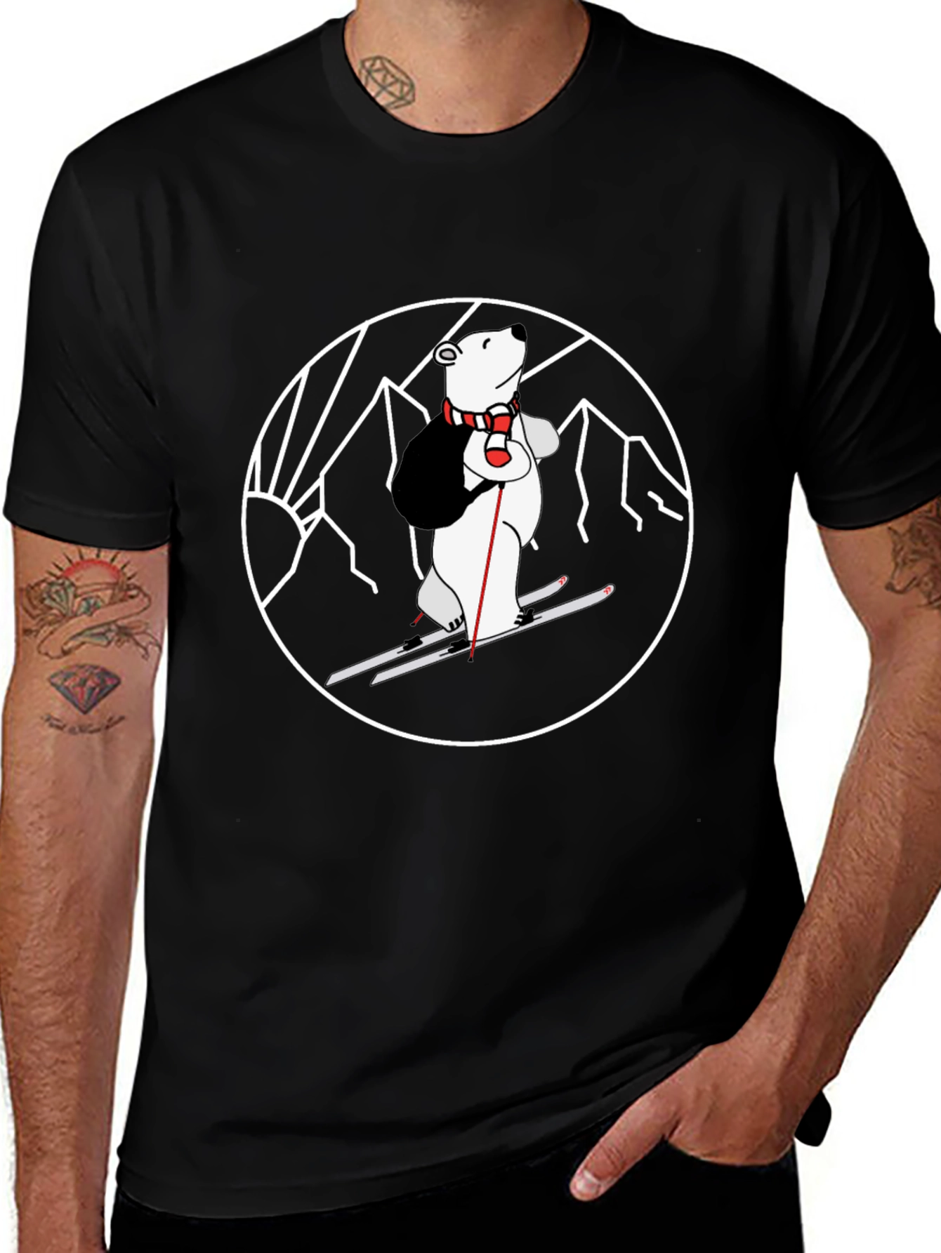 Skiing Polar Bear Graphic Tee