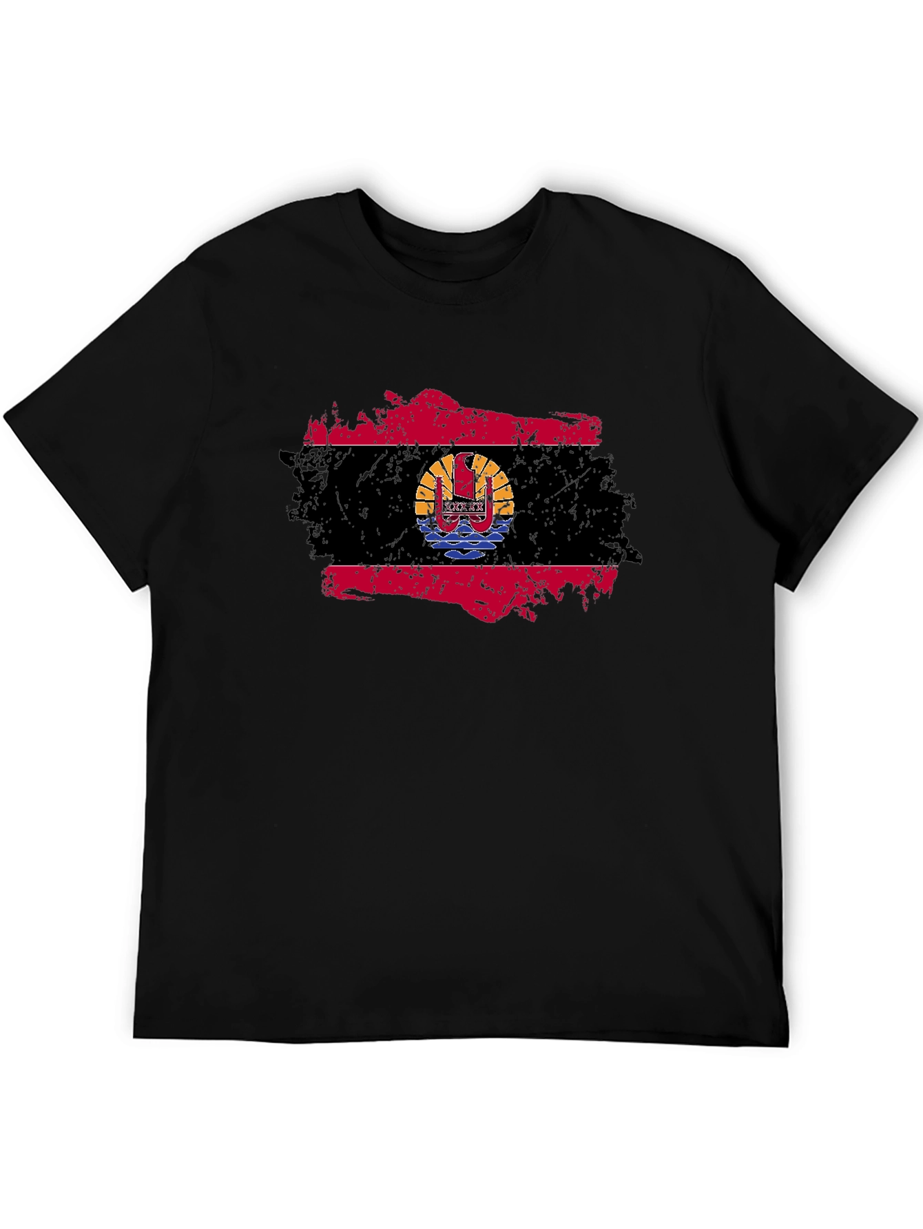 French Polynesia Flag T-Shirt Grunge Style