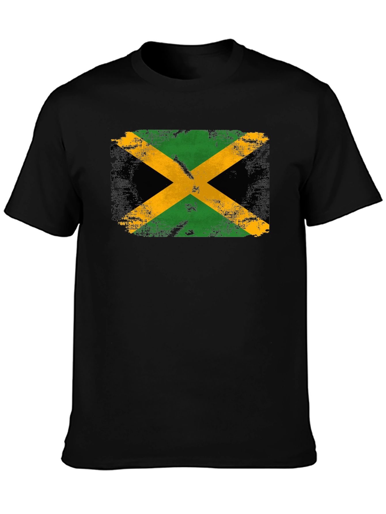 Jamaica Flag Graphic Tee - Black Crew Neck