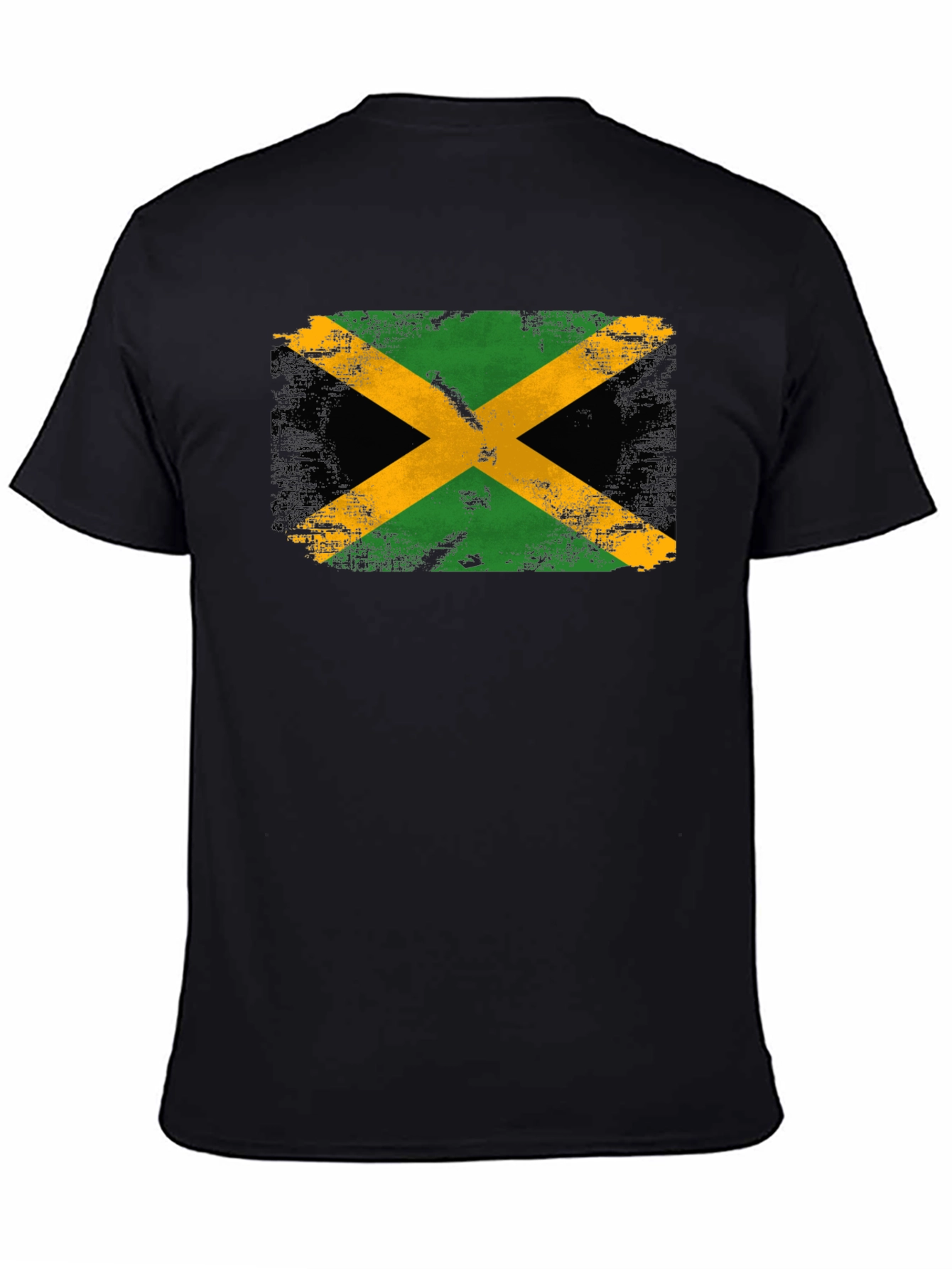 Jamaica Flag Graphic Tee - Black Crew Neck