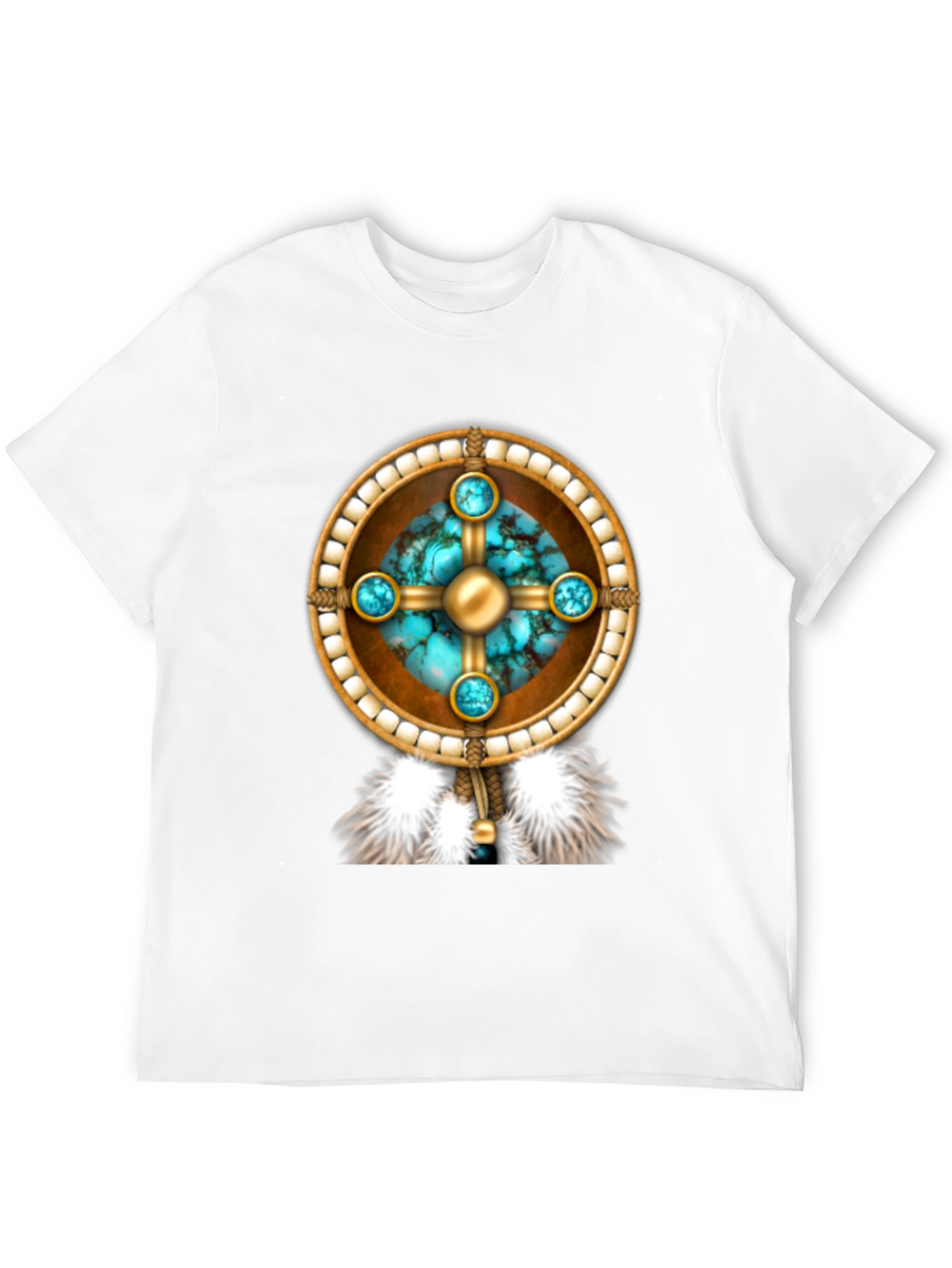 Native American Inspired Tee - Turquoise Stone Design