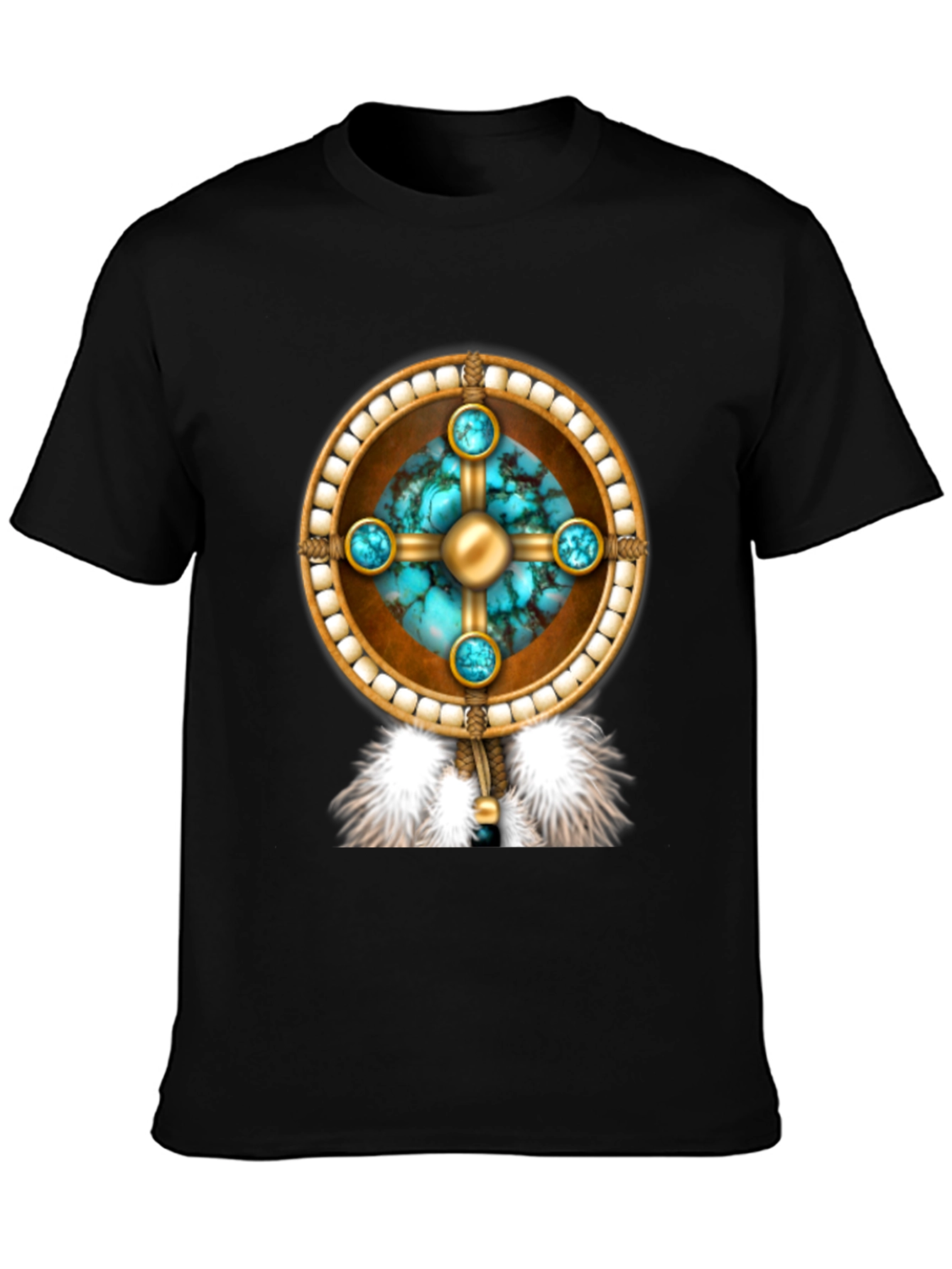 Native American Inspired Tee - Turquoise Stone Design