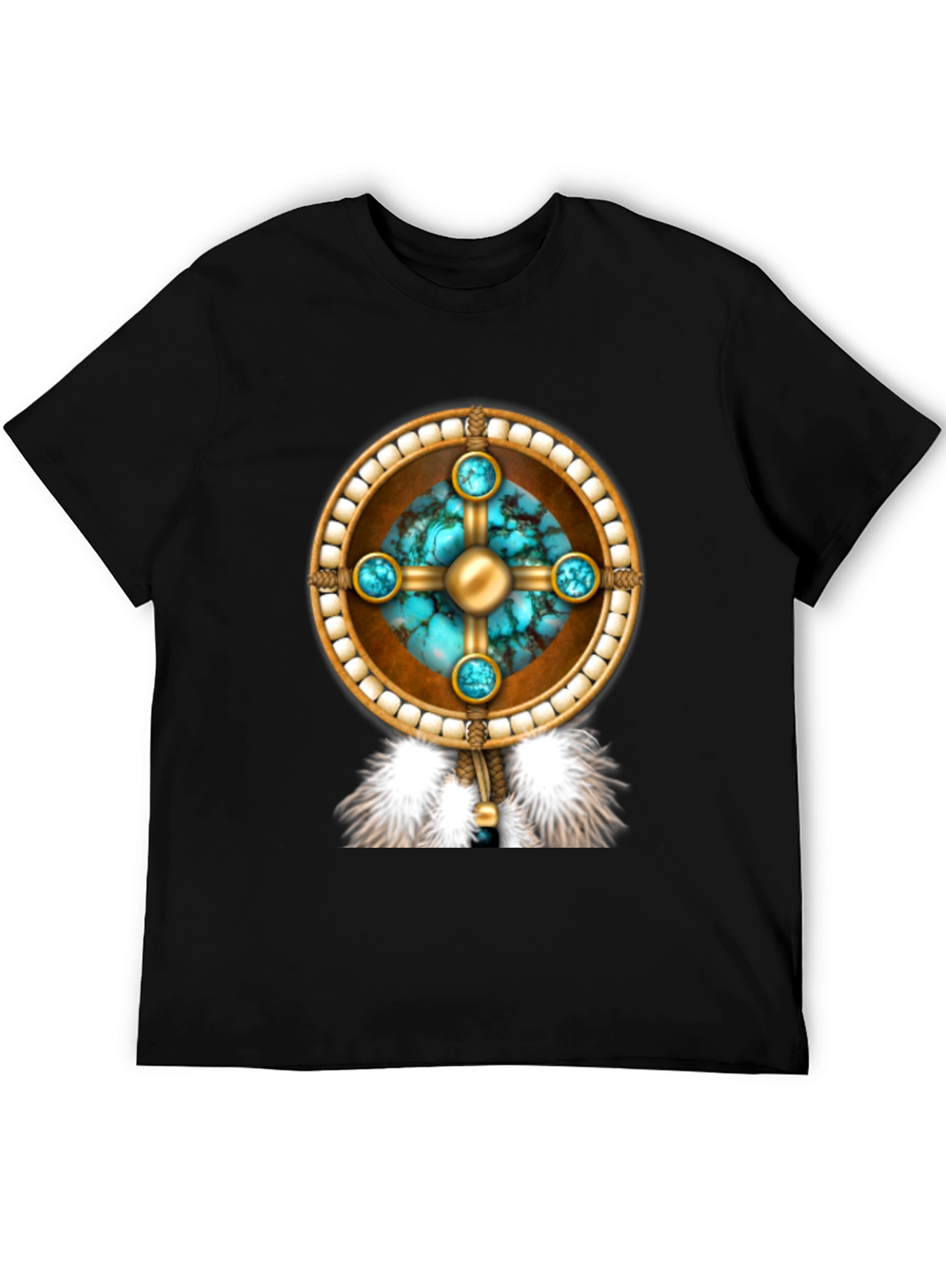 Native American Inspired Tee - Turquoise Stone Design