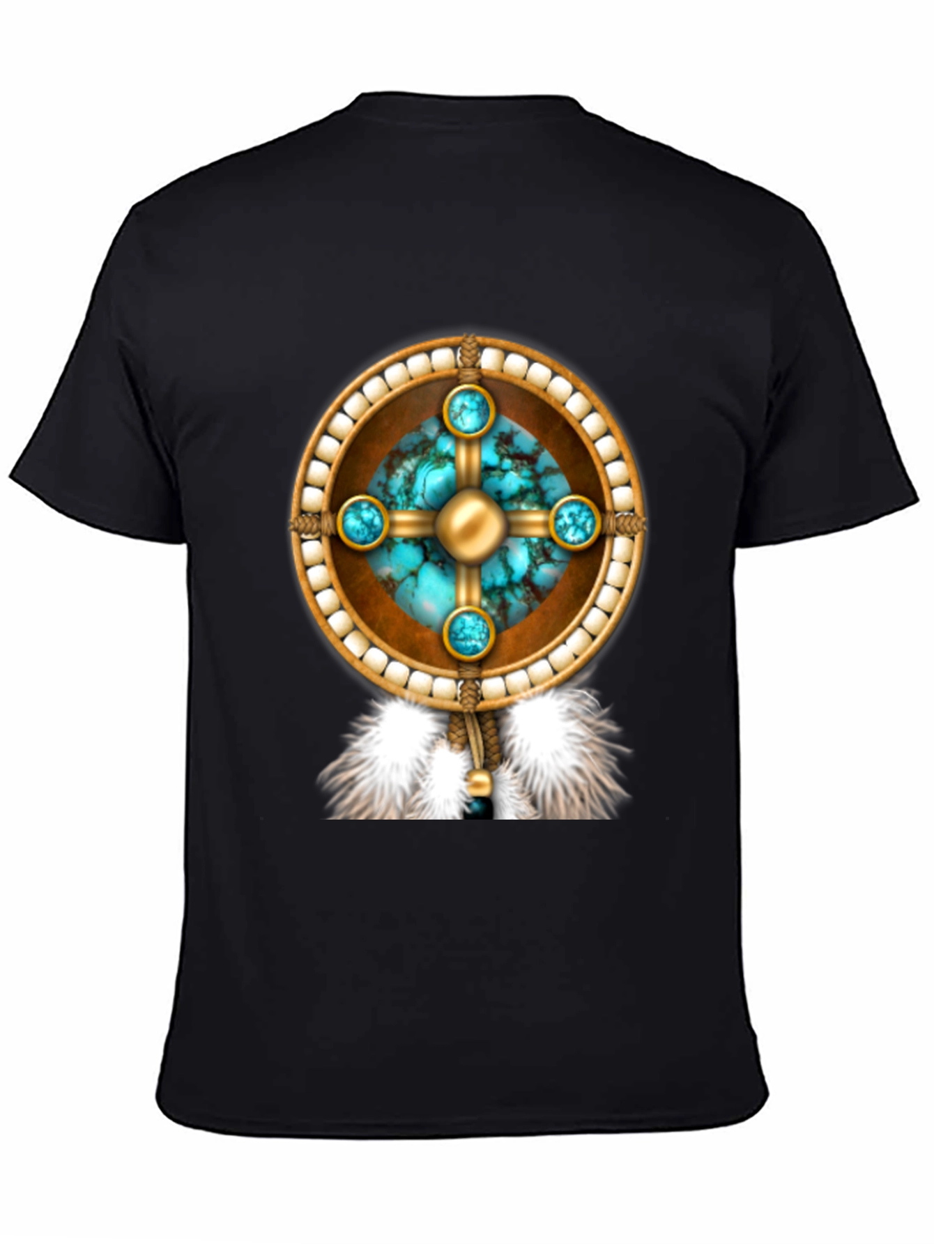 Native American Inspired Tee - Turquoise Stone Design