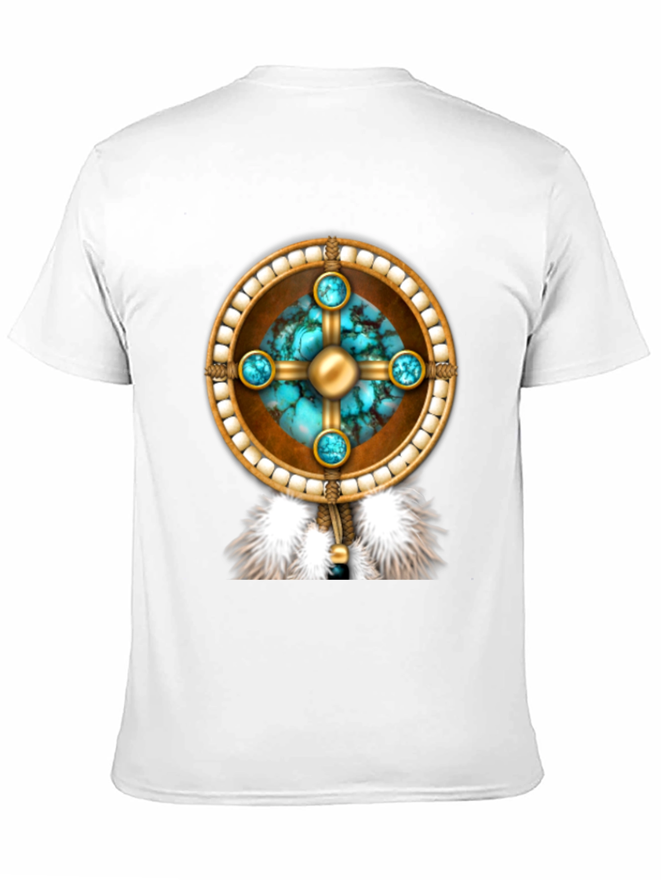 Native American Inspired Tee - Turquoise Stone Design