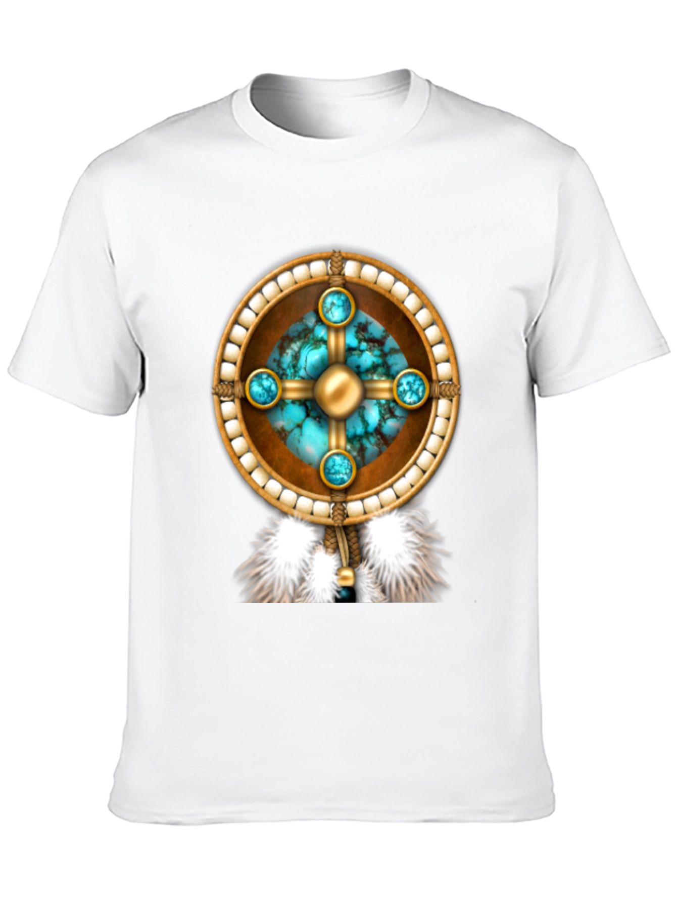 Native American Inspired Tee - Turquoise Stone Design