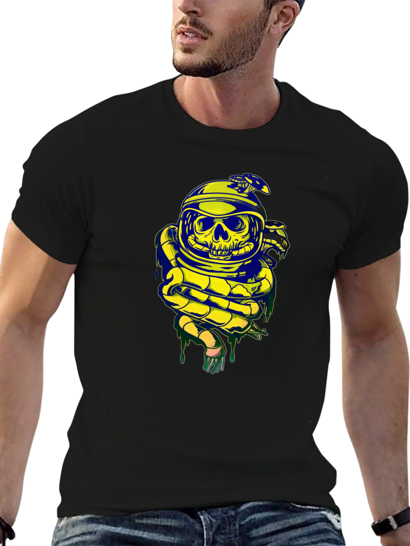 Skull Astronaut Snake Graphic Tee