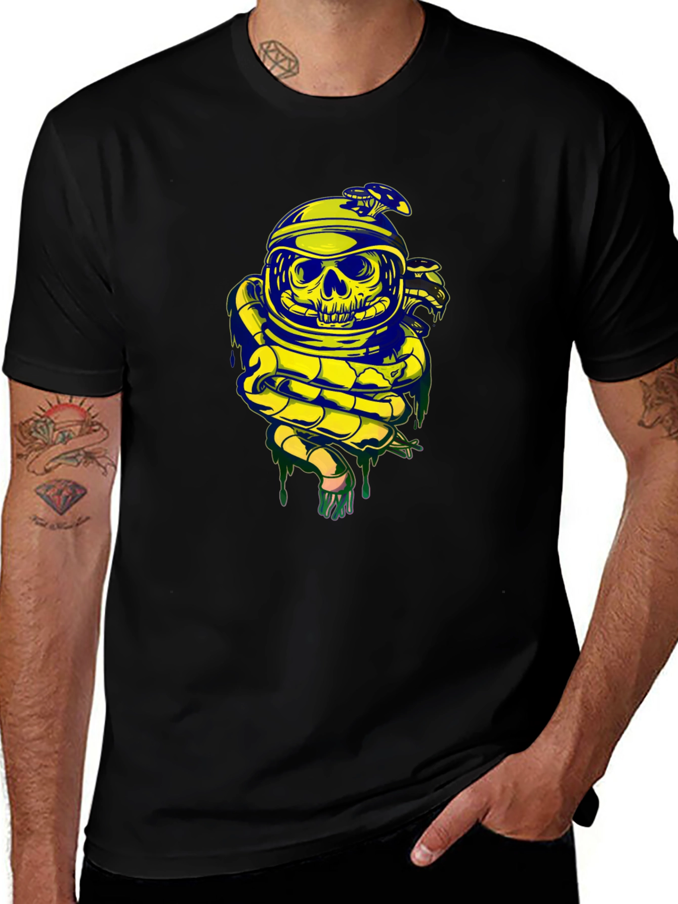 Skull Astronaut Snake Graphic Tee